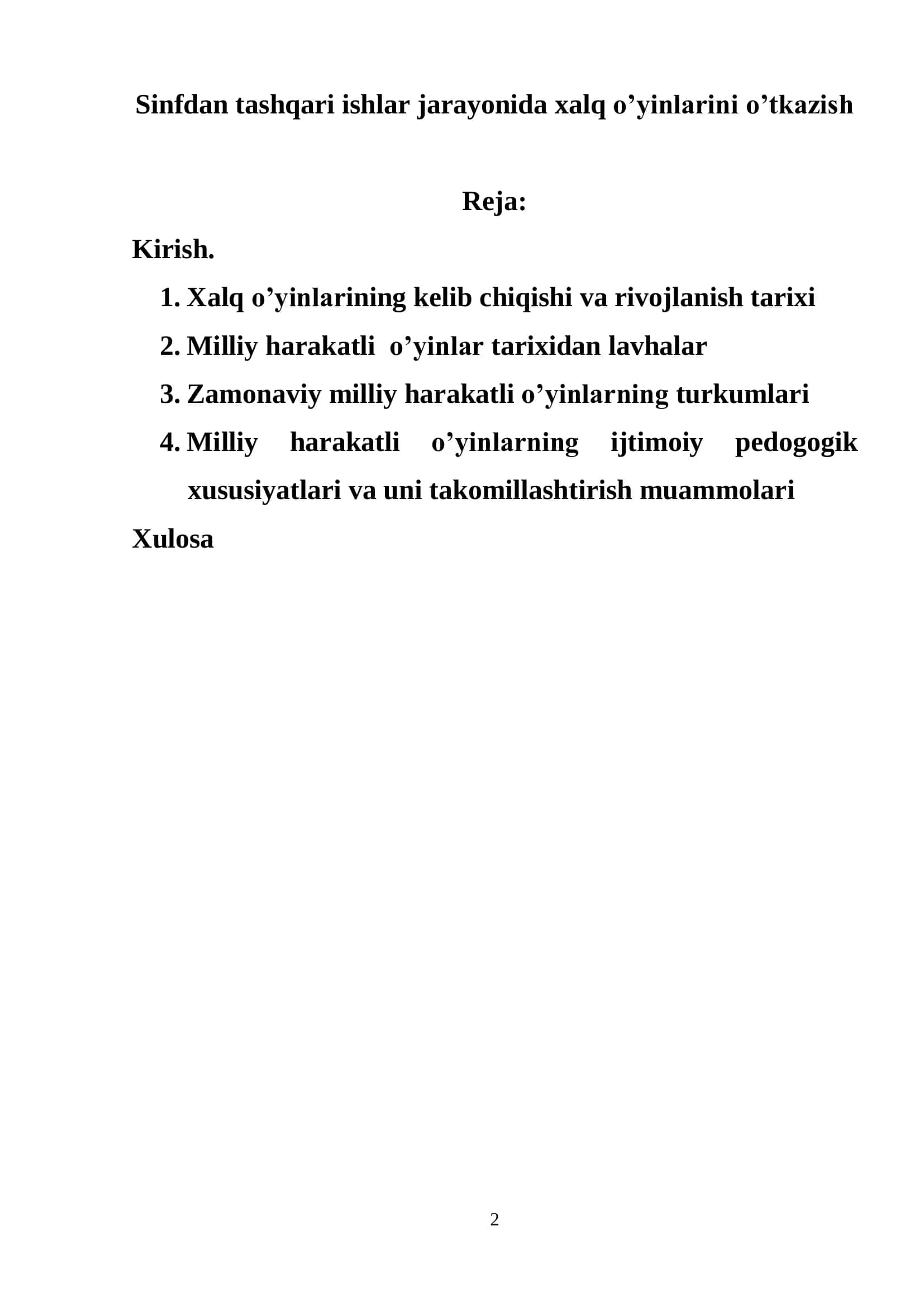 O'zbek xalq milliy harakatli o'yinlari 2