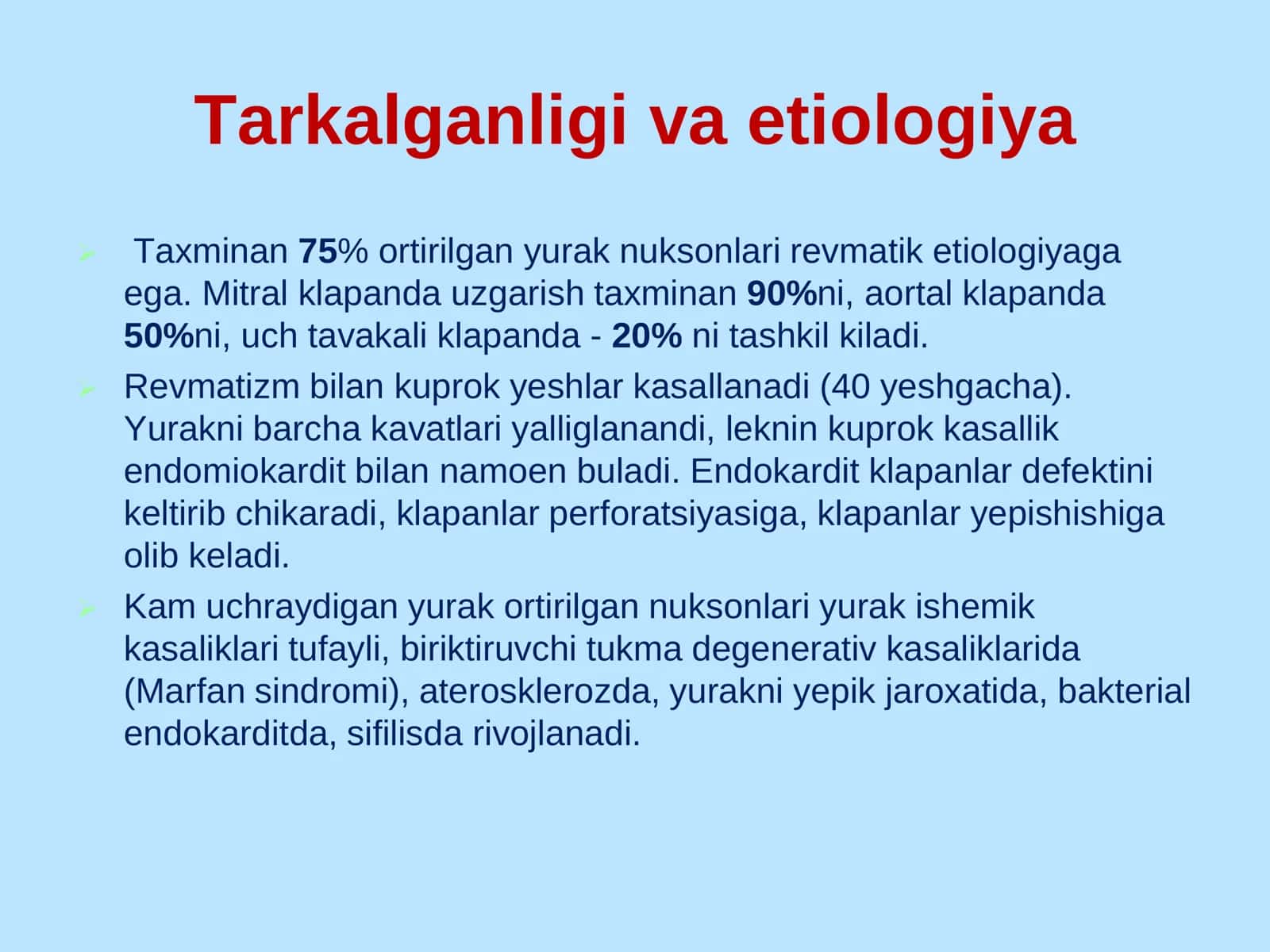 Orttirilgan yurak kasalliklari 2