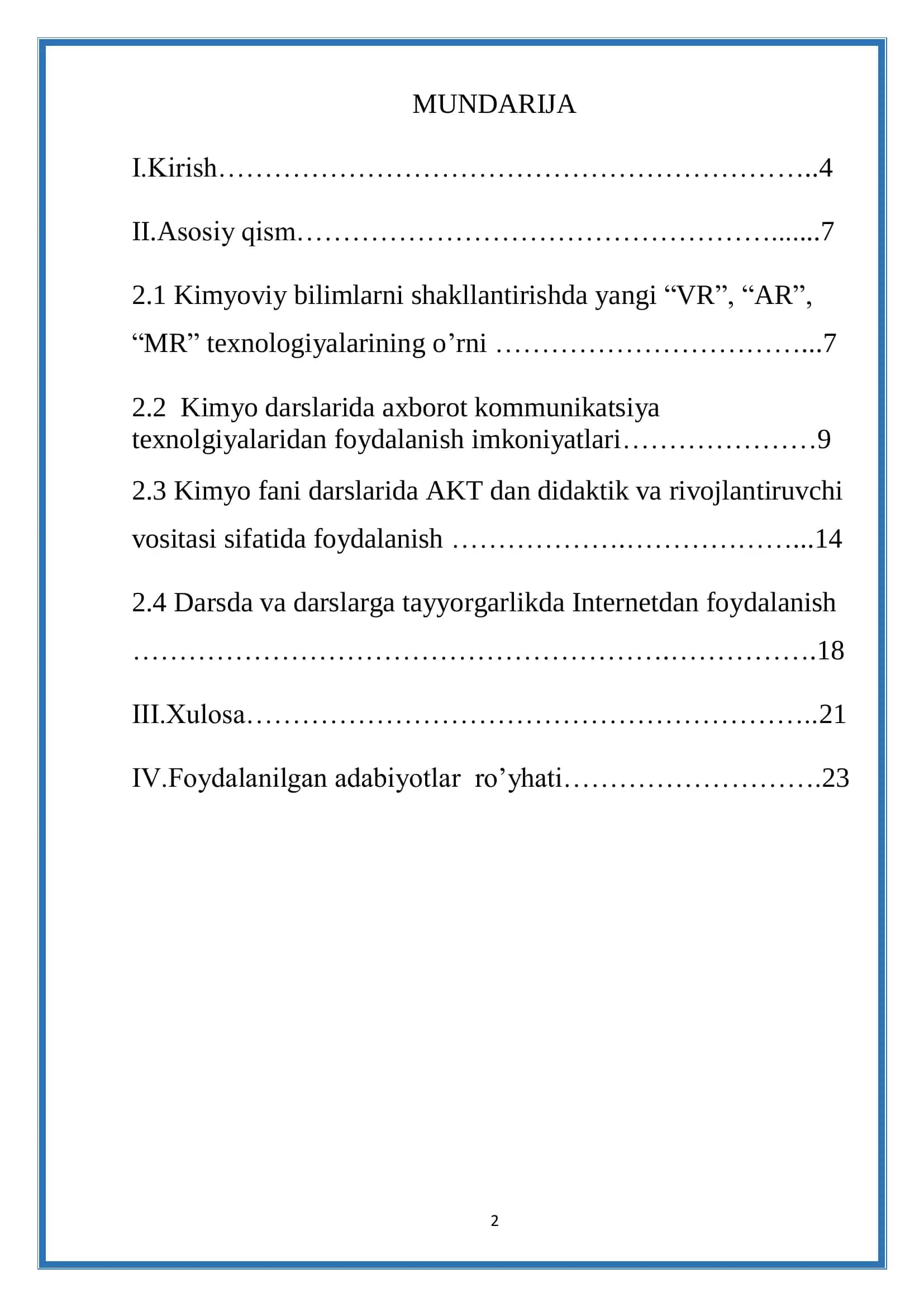 KIMYO O’QITISHDA O’QUVCHILARNI RIVOJLANTIRISH 2