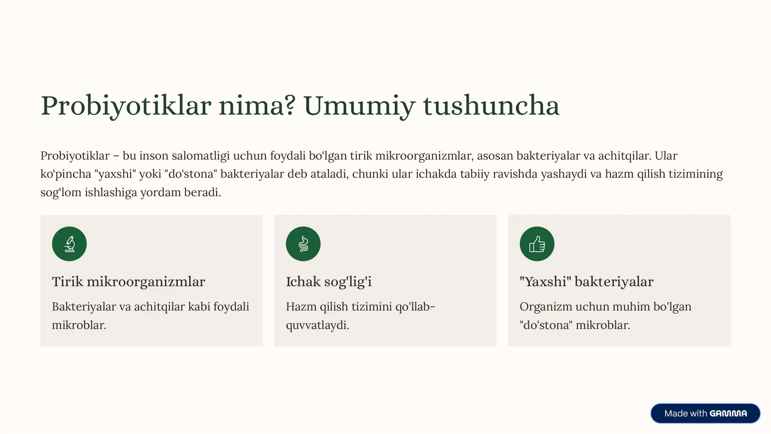 Probiyotiklar va ularning inson salomatligidagi o'rni 2