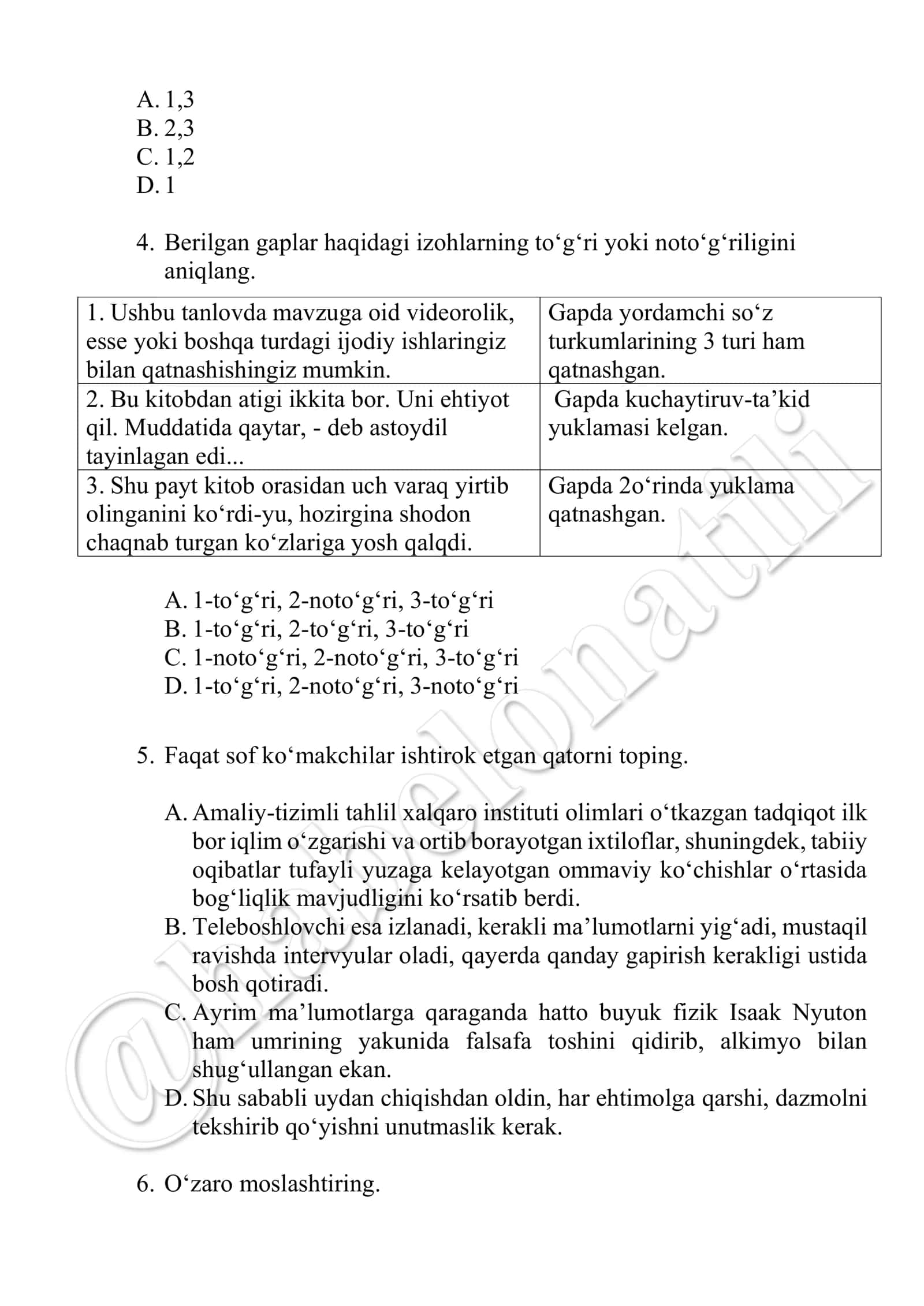Yordamchi so'zlar 2