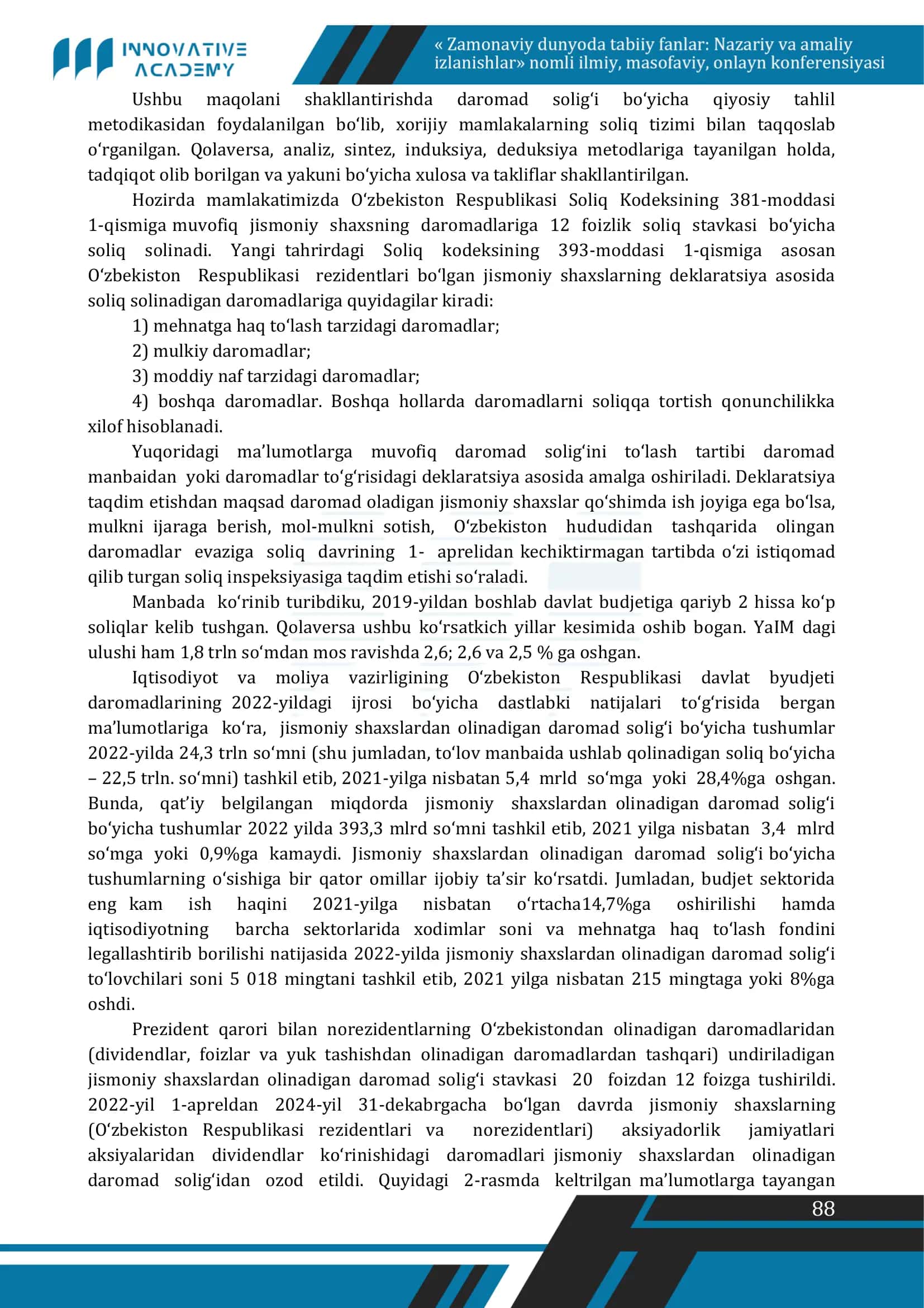 JISMONIY SHAXSLARDAN OLINADIGAN DAROMAD SOLIĢ‘I 2