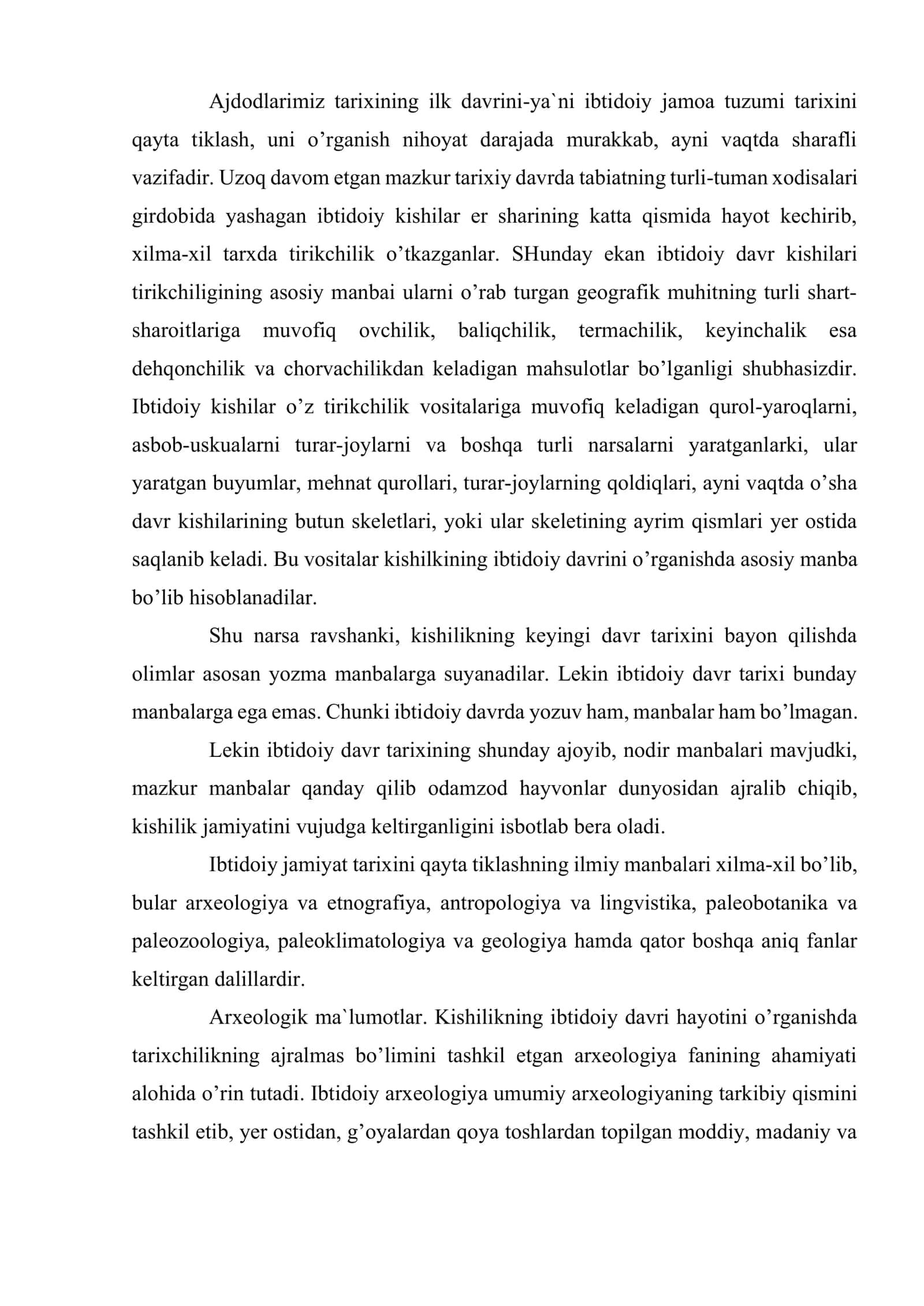 Ibtidoiy jamoa tuzumini o’rganish manbalari 2