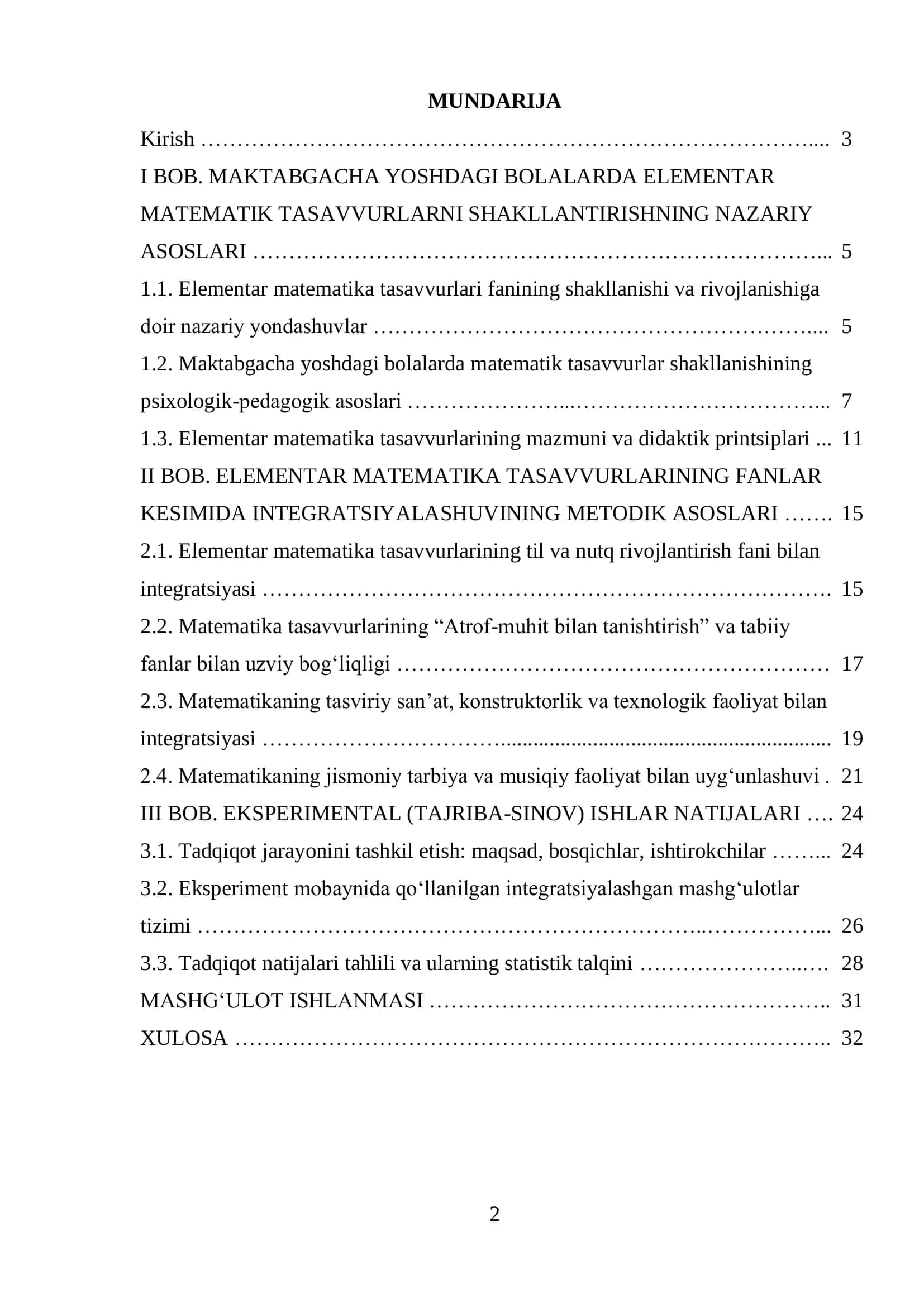 Bolalarda elementar matematika tasavvurlarini shakllantirish 2