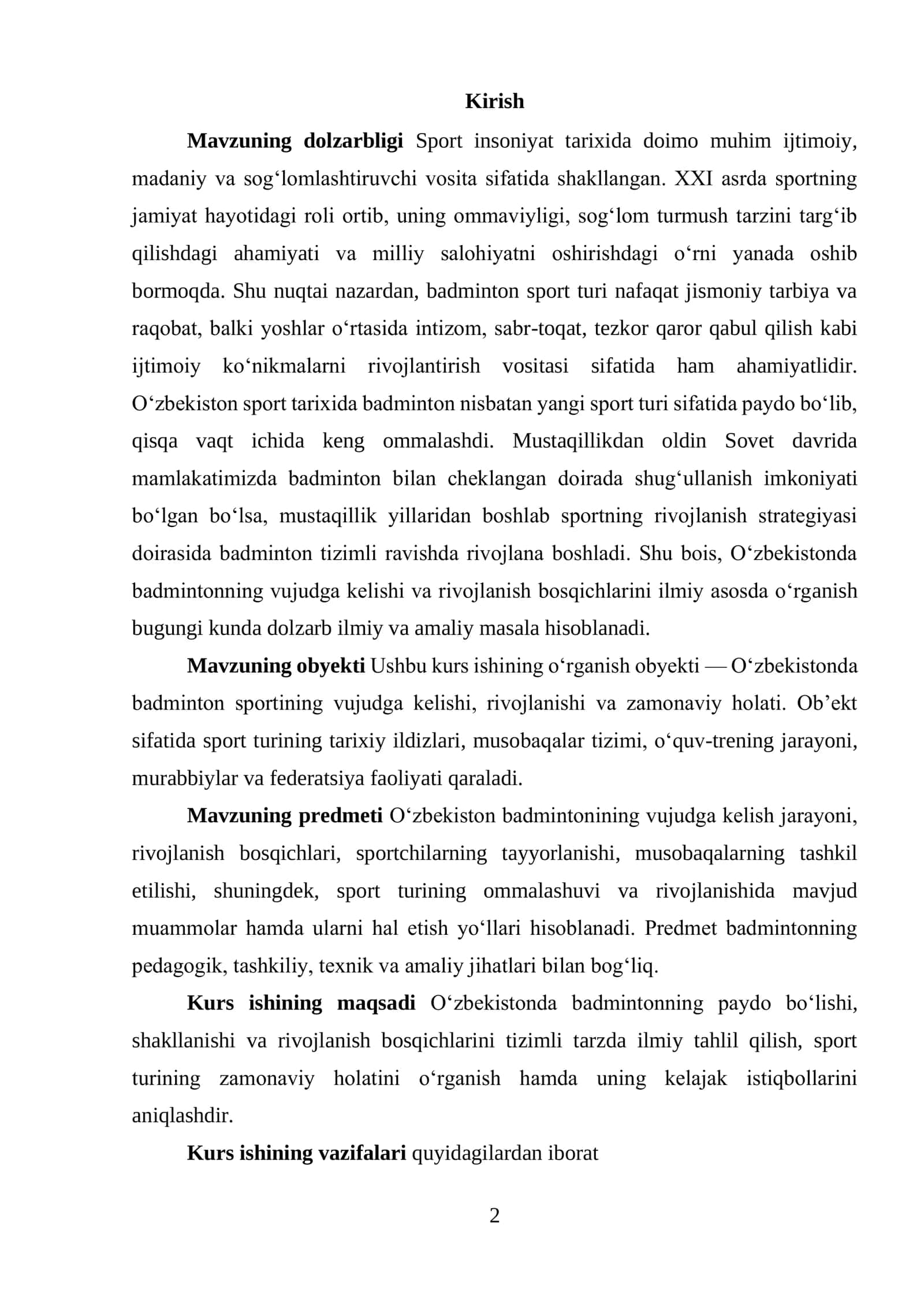 O‘zbekistonda badmintonning vujudga kelishi 2