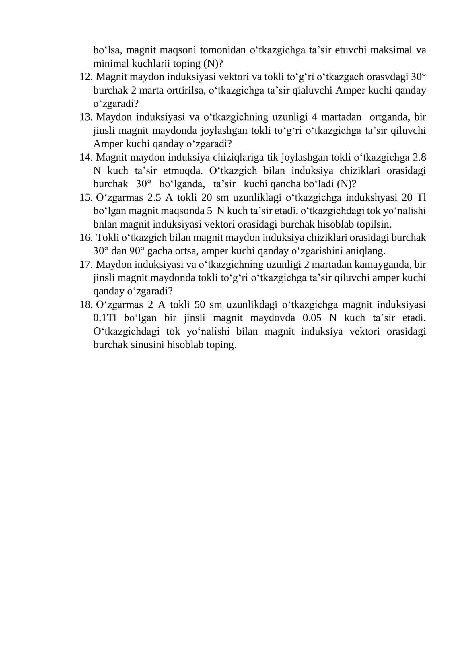 Toklarning magnit ta’siri. Magnit maydoni va uning xossalari 2