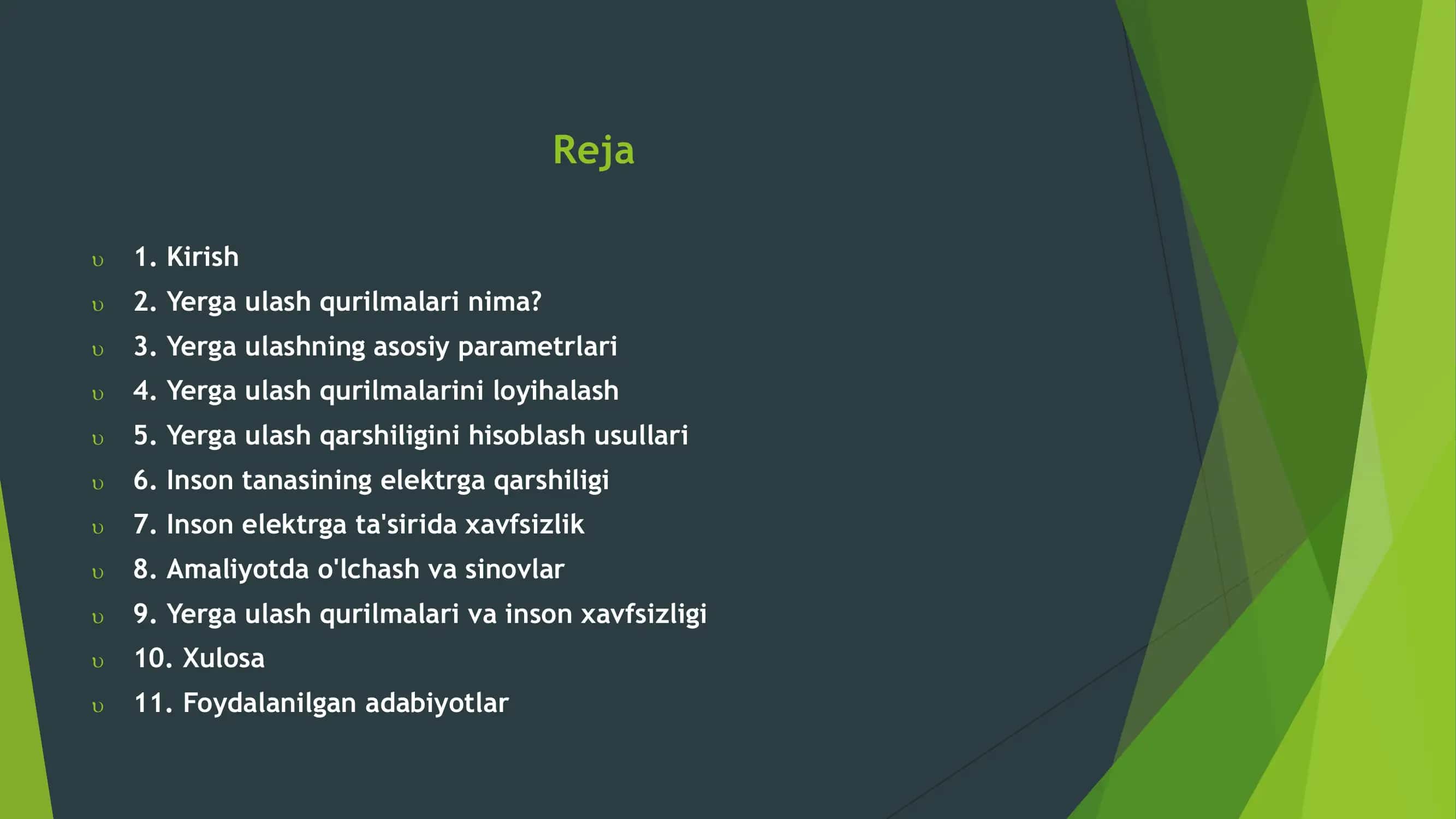 Yerga ulash qurilmalarini hisoblash 2