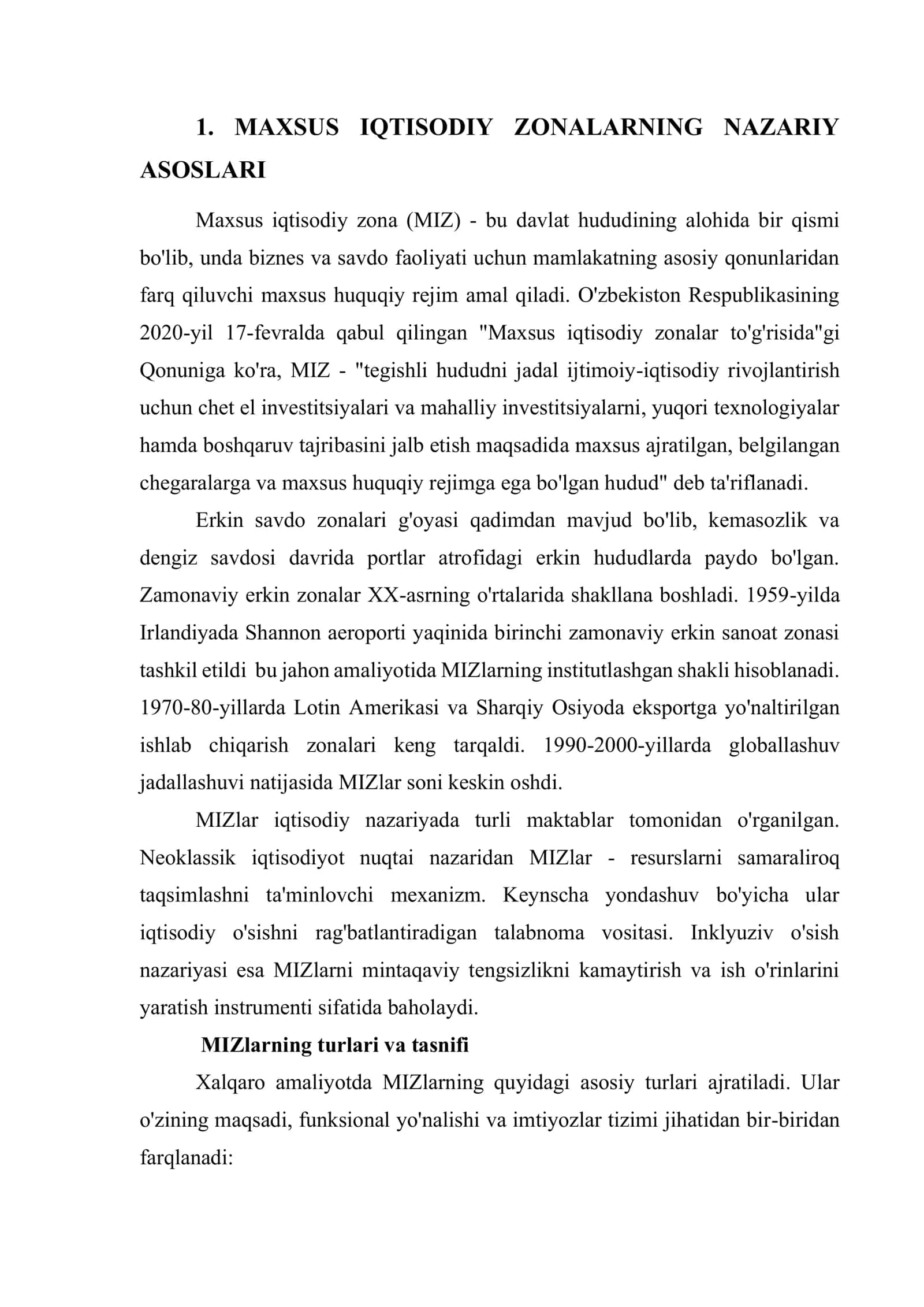 Maxsus iqtisodiy zonalar 2