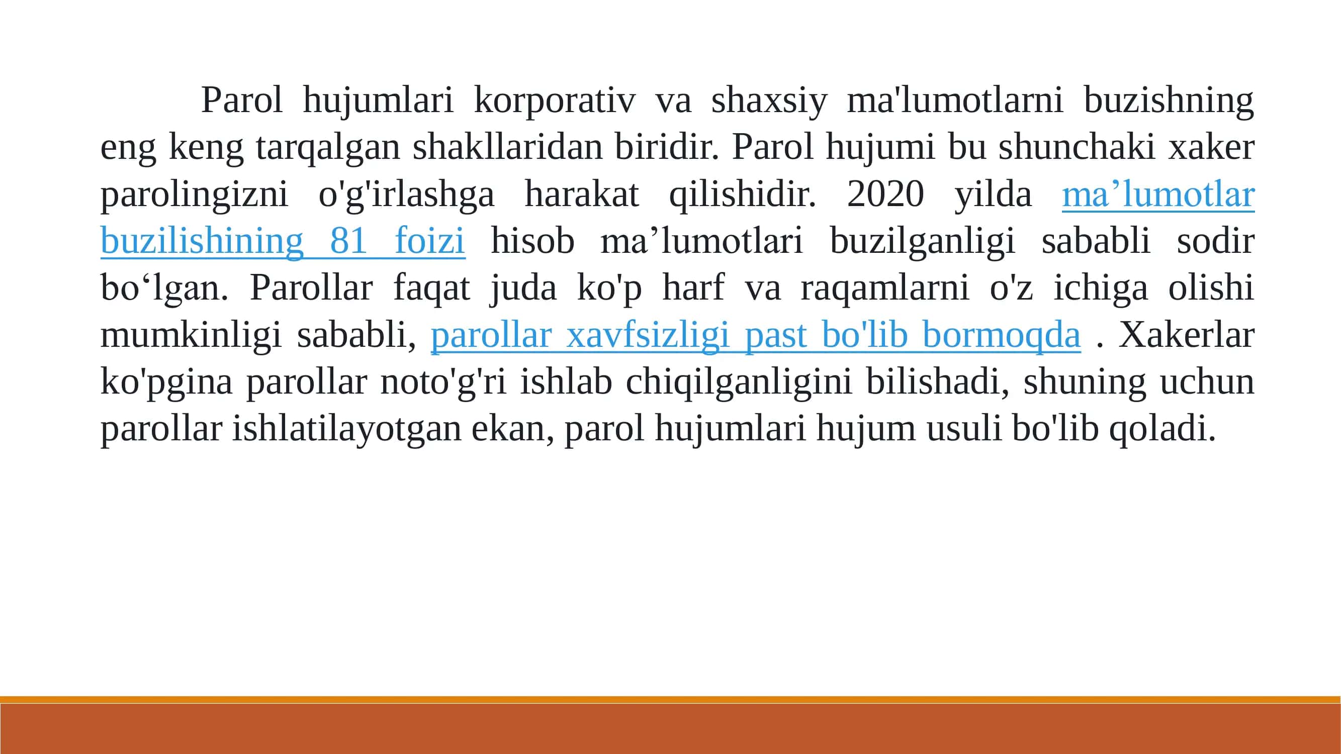 Parollarni saqlash va parollarga bo'ladigan hujumlar 2