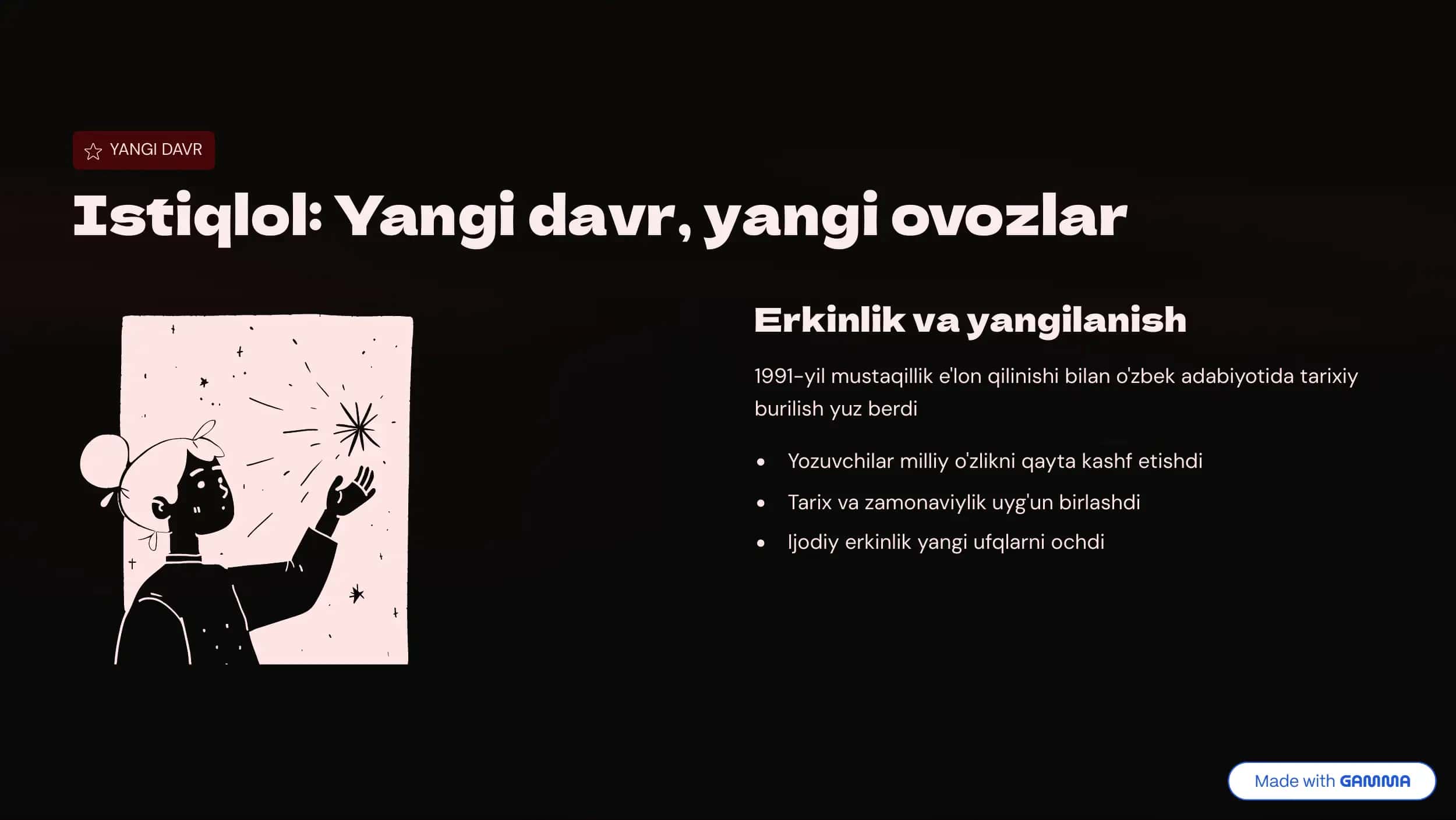 Istiqlol davri o'zbek adabiyotidagi yangi avlod 2