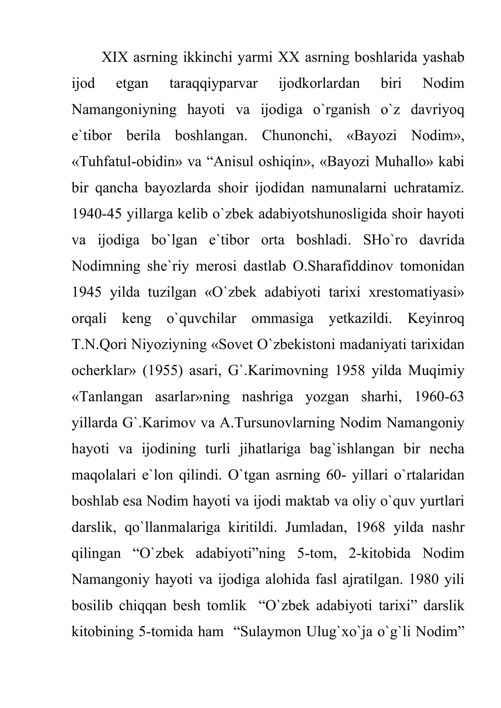 Nodim Namangoniy hayoti 2