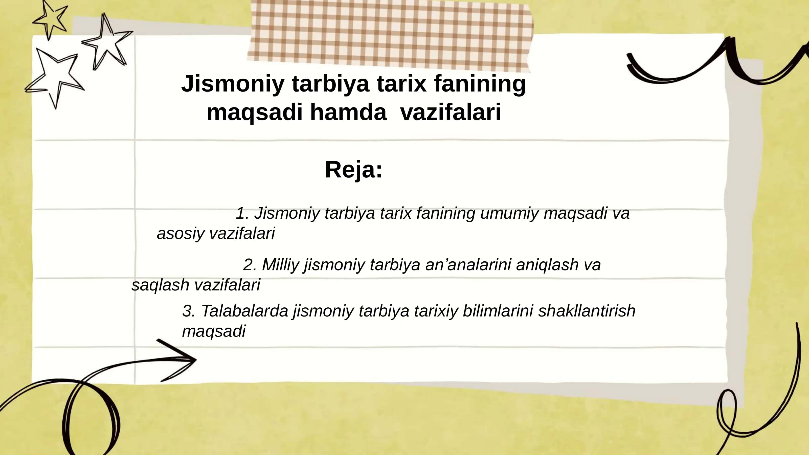 Jismoniy tarbiya tarix fanining 2