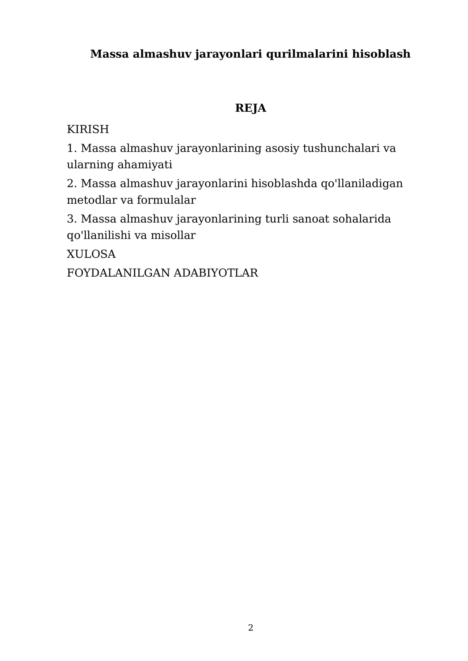 Massa almashuv jarayonlari qurilmalarini hisoblash 2