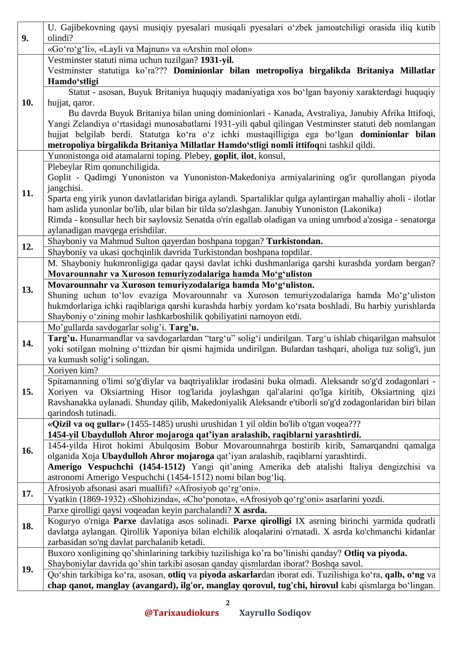 Attestatsiya savollari 2021-yil 2