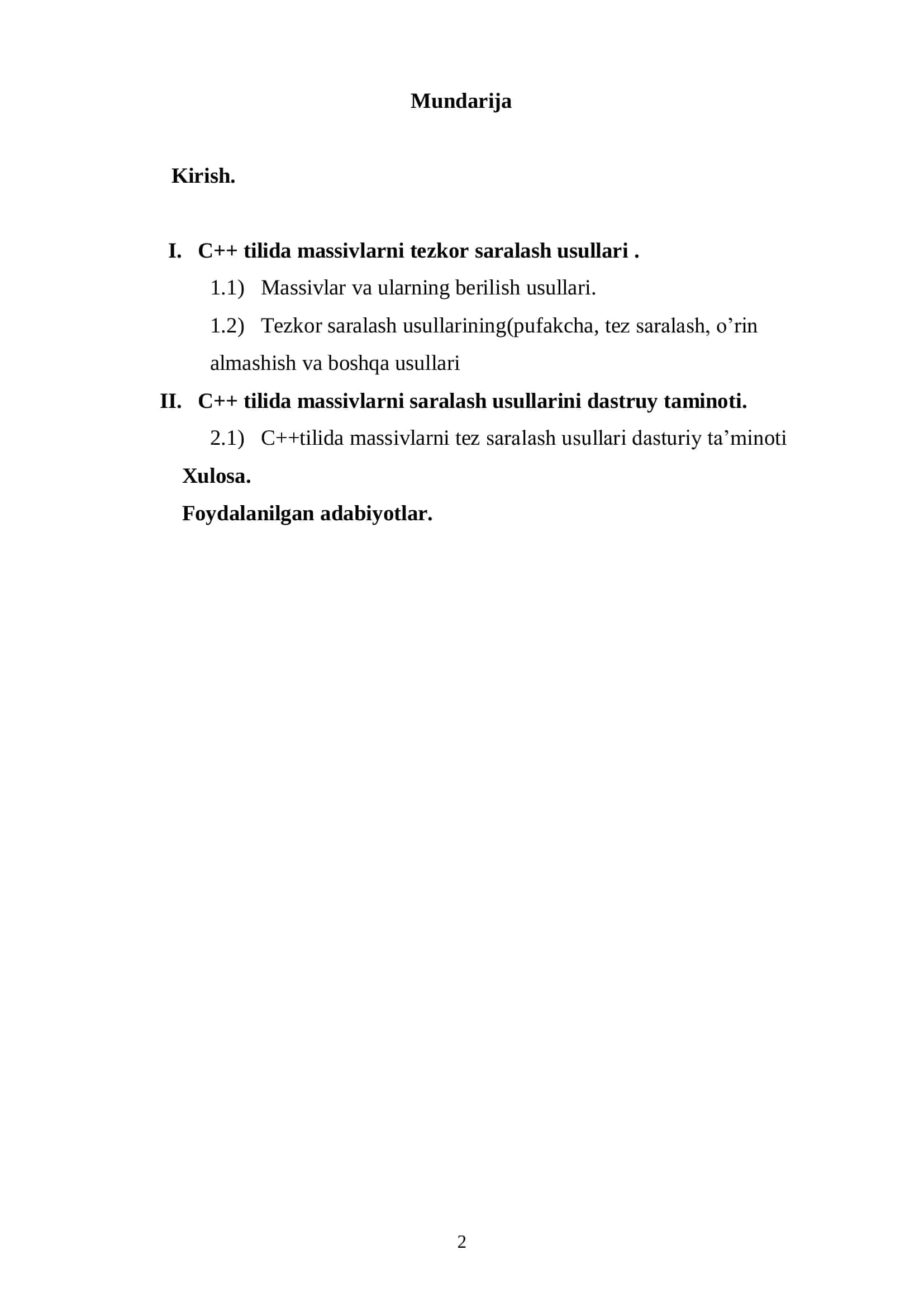 INFORMATIKA O’QITISH METODIKASI YO’NALISHI 2