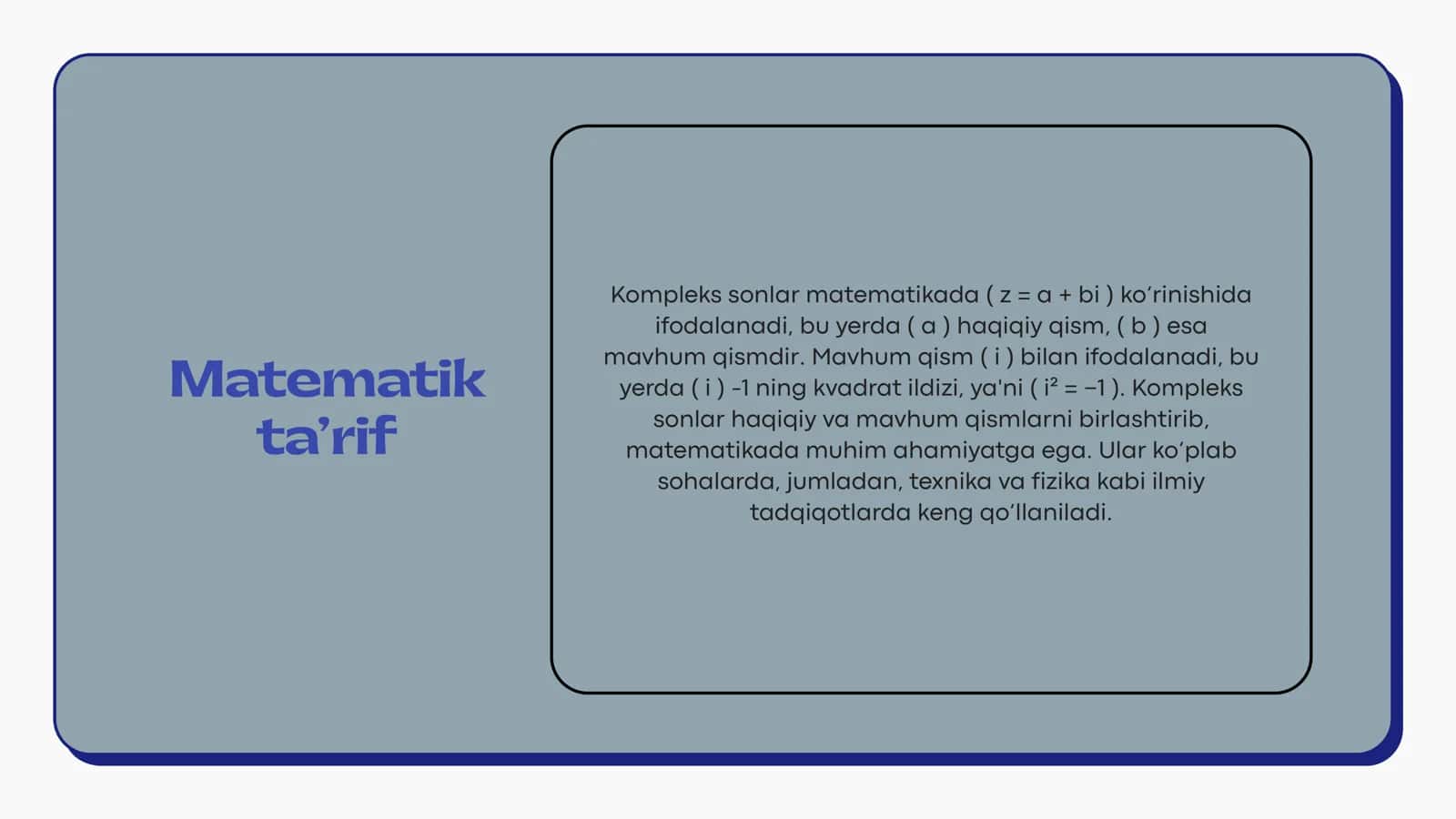 Kompleks sonlar ustida amallar 3