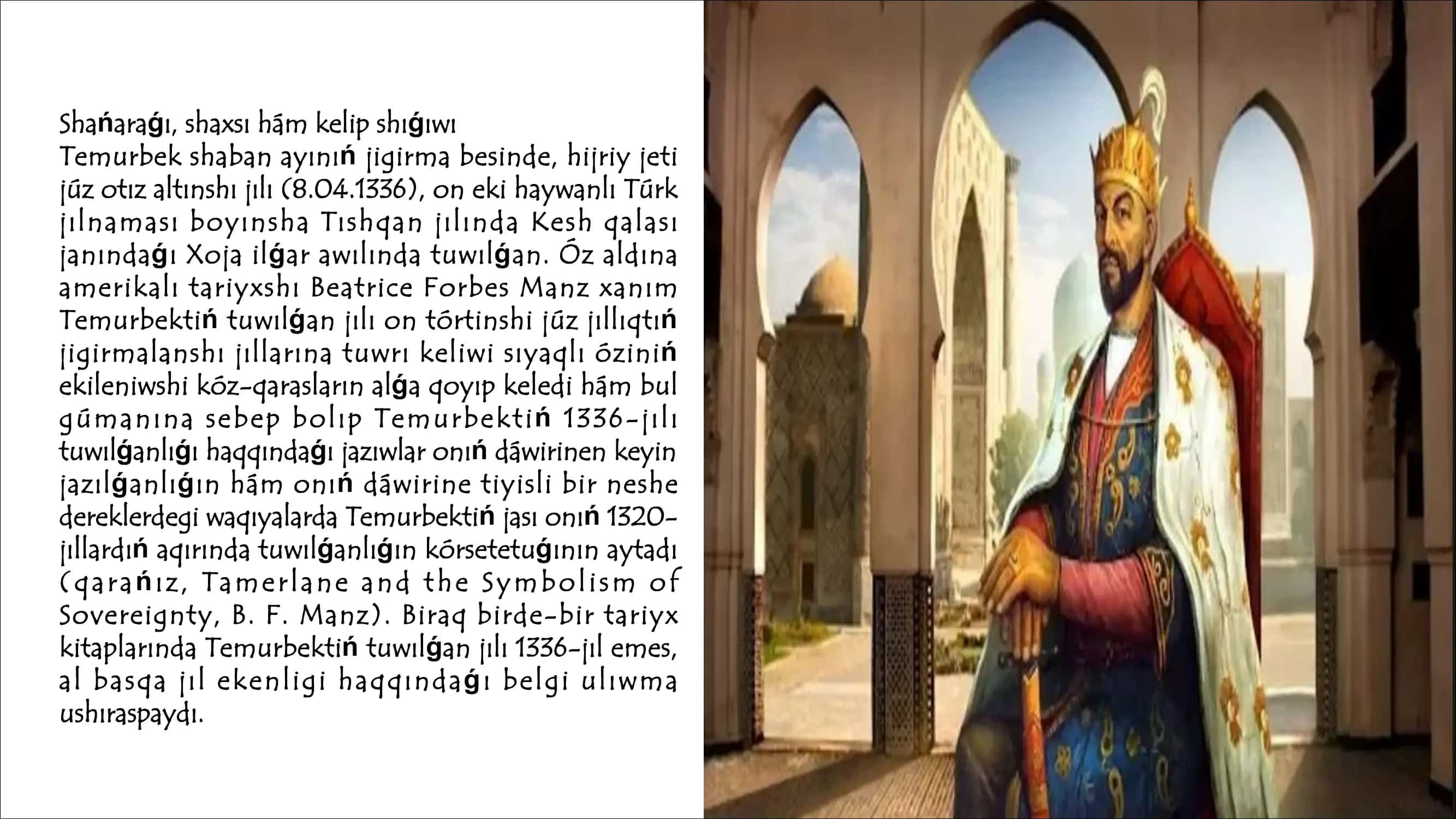 Tema:Amir temur,Mirz ulug`bek,Manguberdi haqqinda tu`sinik 3