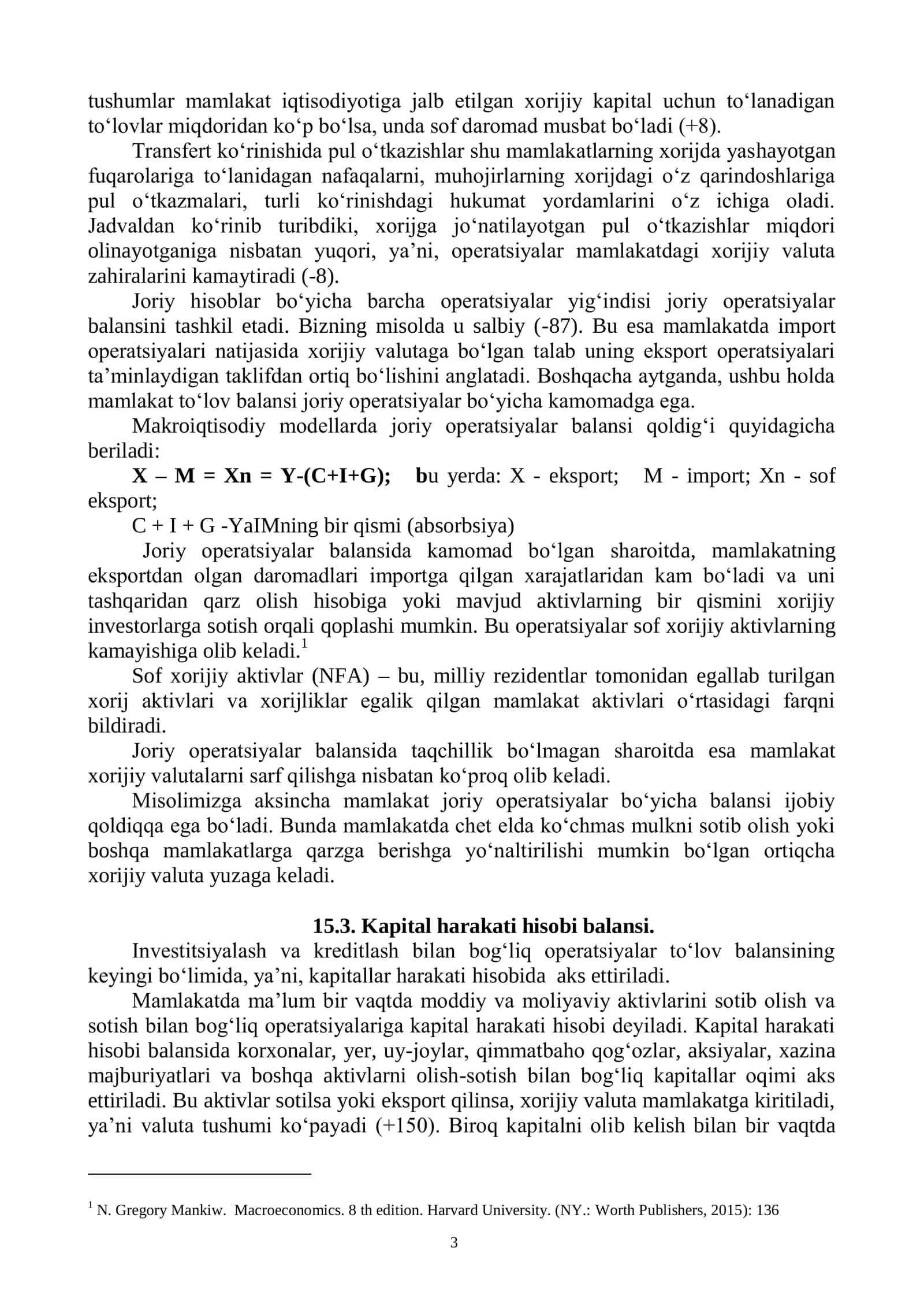 TO‘LOV BALANSI. VALYUTA KURSI 3