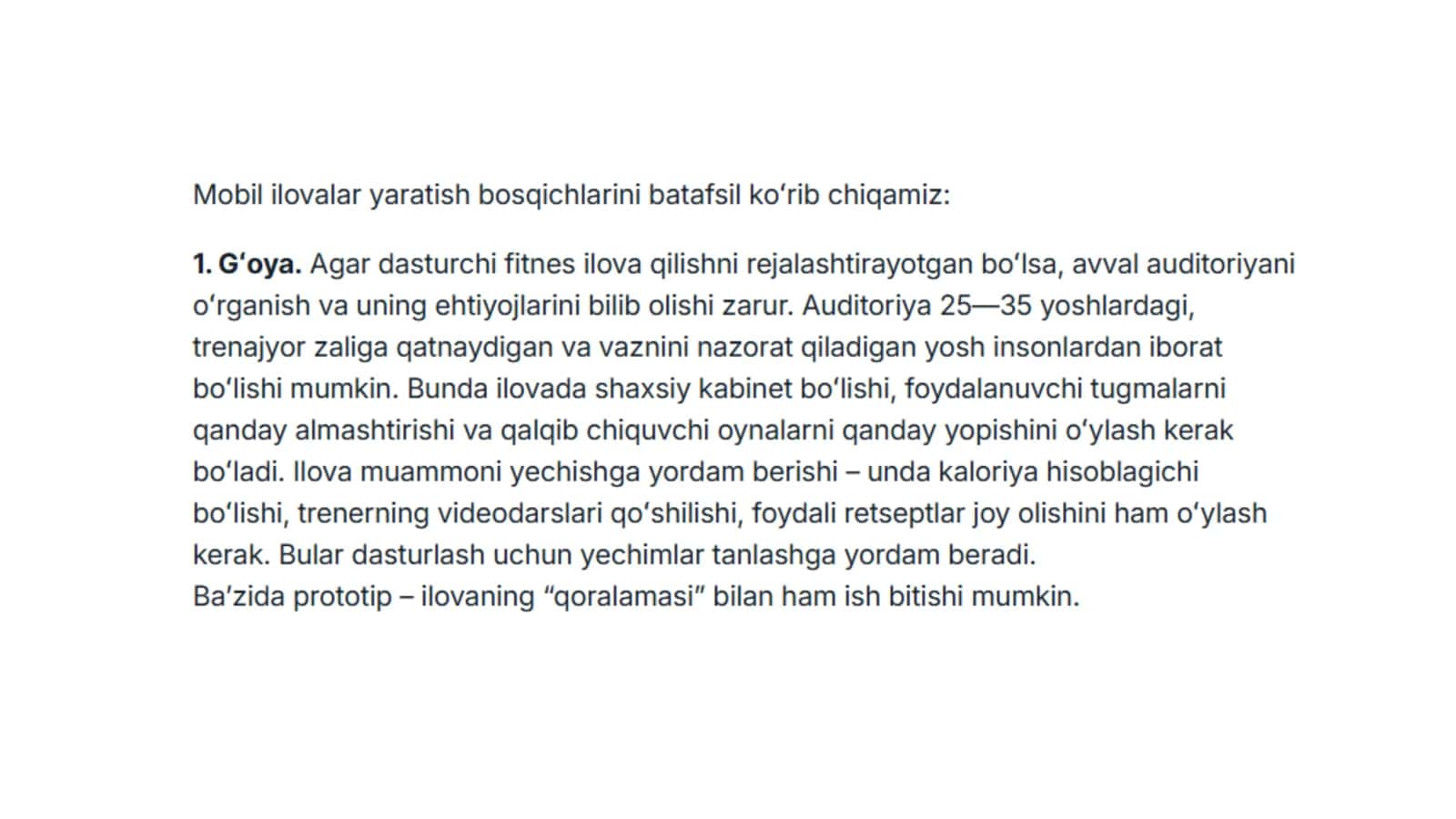 Mobil ilova yaratish bosqichlari 3