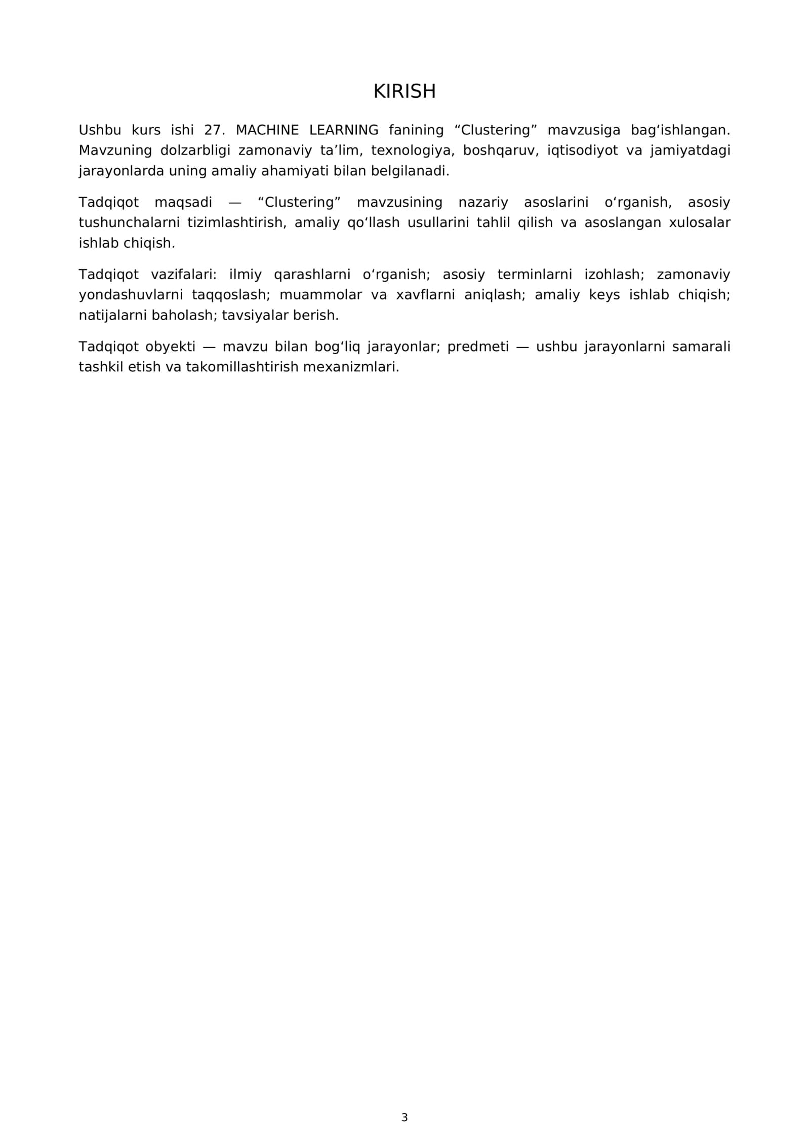 MACHINE LEARNING: KURS ISHI 3