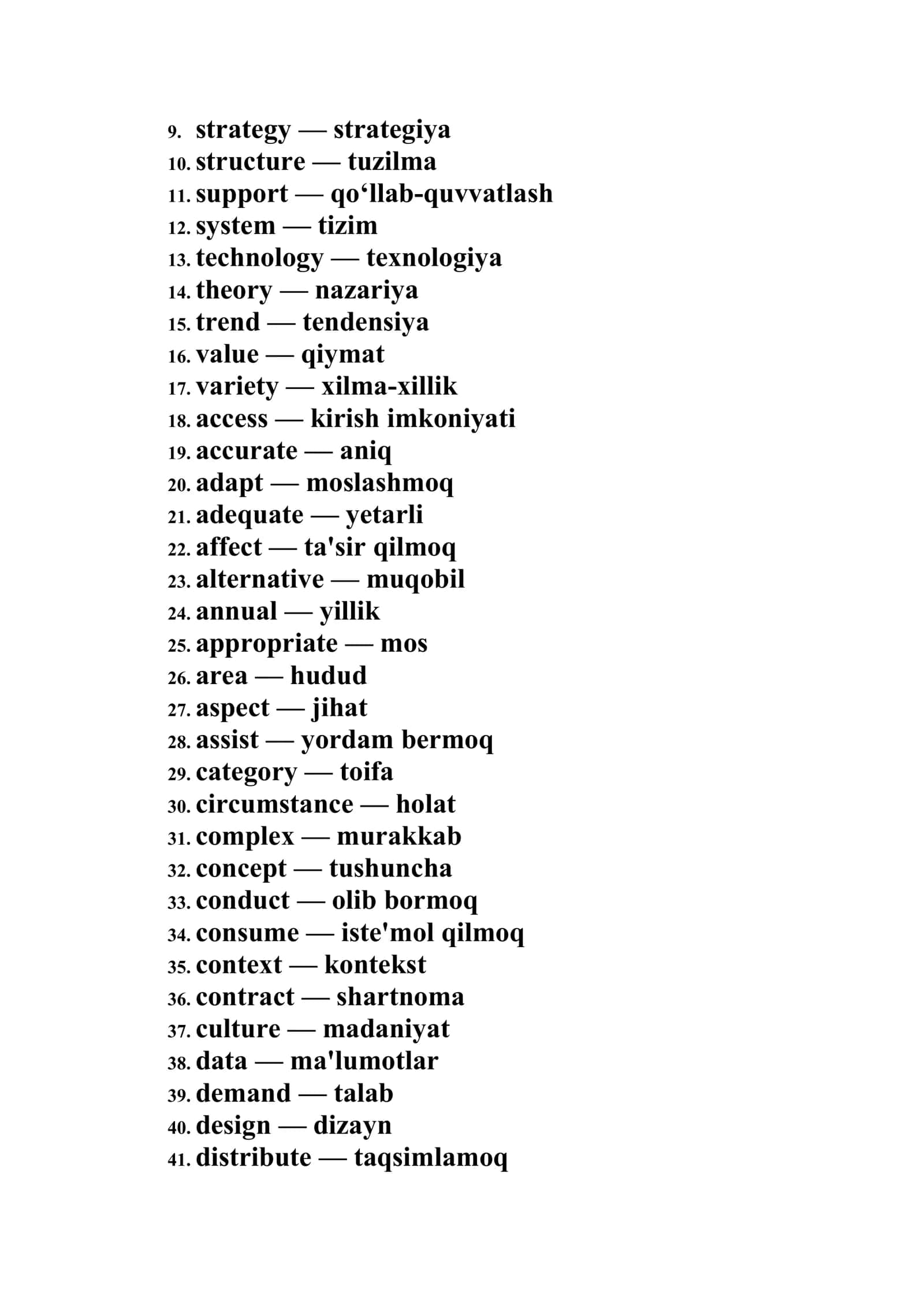 Inglizcha so'zlar IELTS imtihonida uchraydigan 3