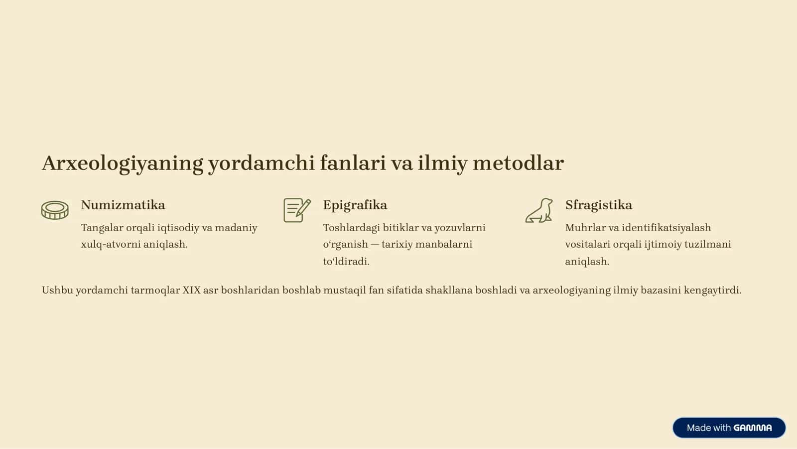 tarixiy oʻlkashunoslikda arxeologiyaning oʻrni 3