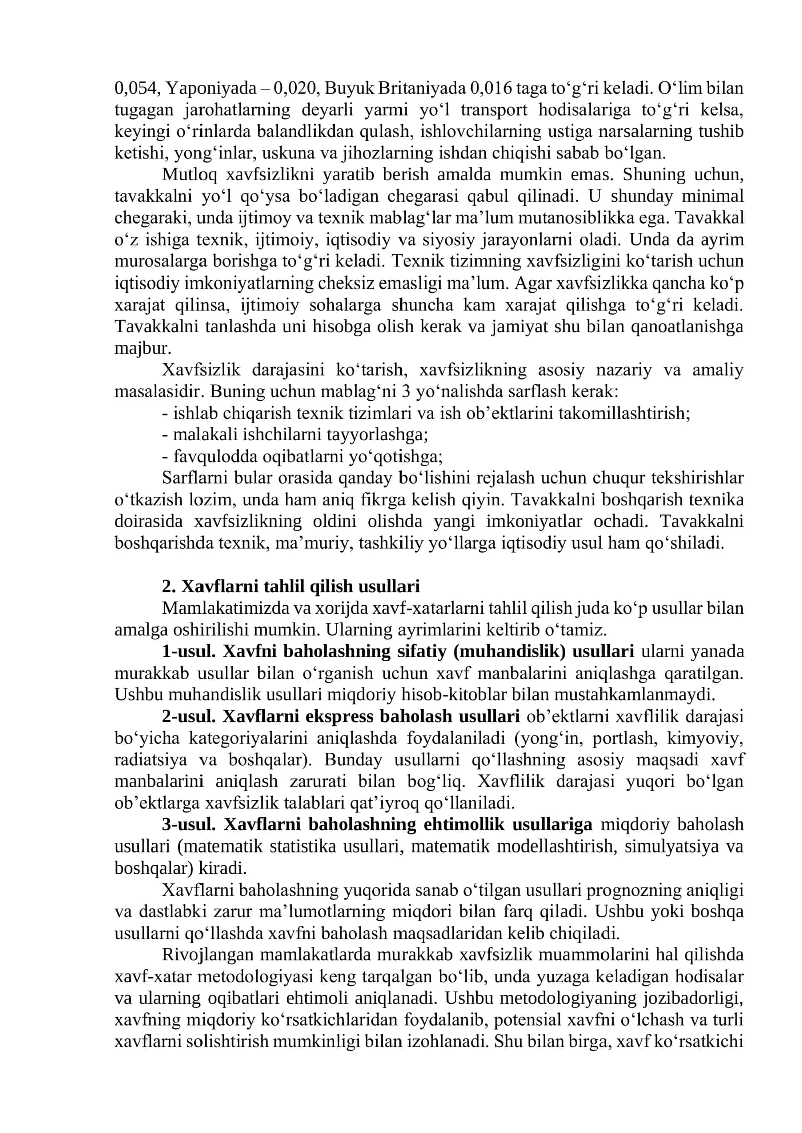 Faoliyat xavfsizligini tahlil qilish 3