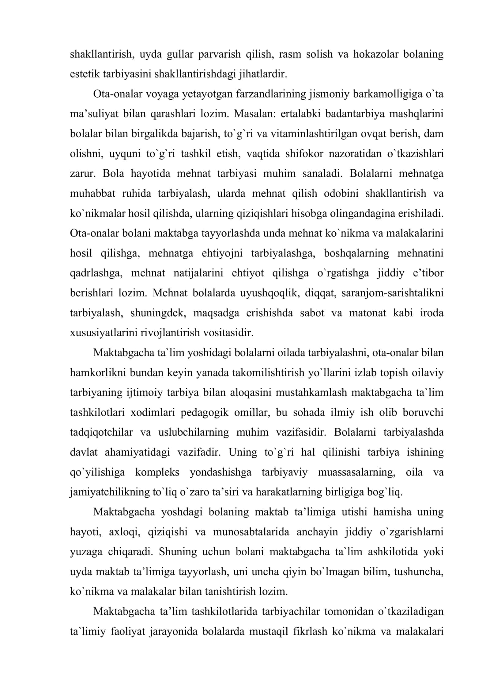 Maktabgacha ta’lim muassasasi, oila va maktab hamkorligi 3