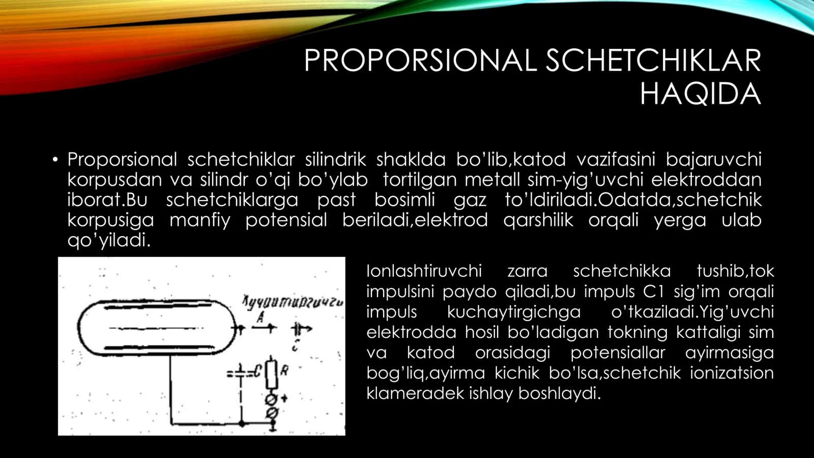 Proporsional schetchiklar.Impulsli ionlanish kamerasi. 3