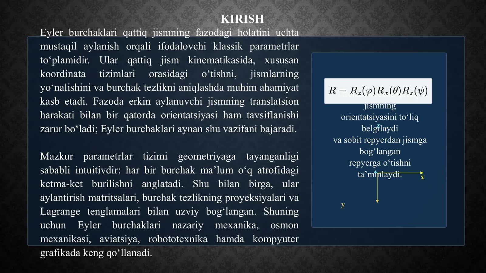 Eyler burchaklari mavzusidagi mustaqil ish 3