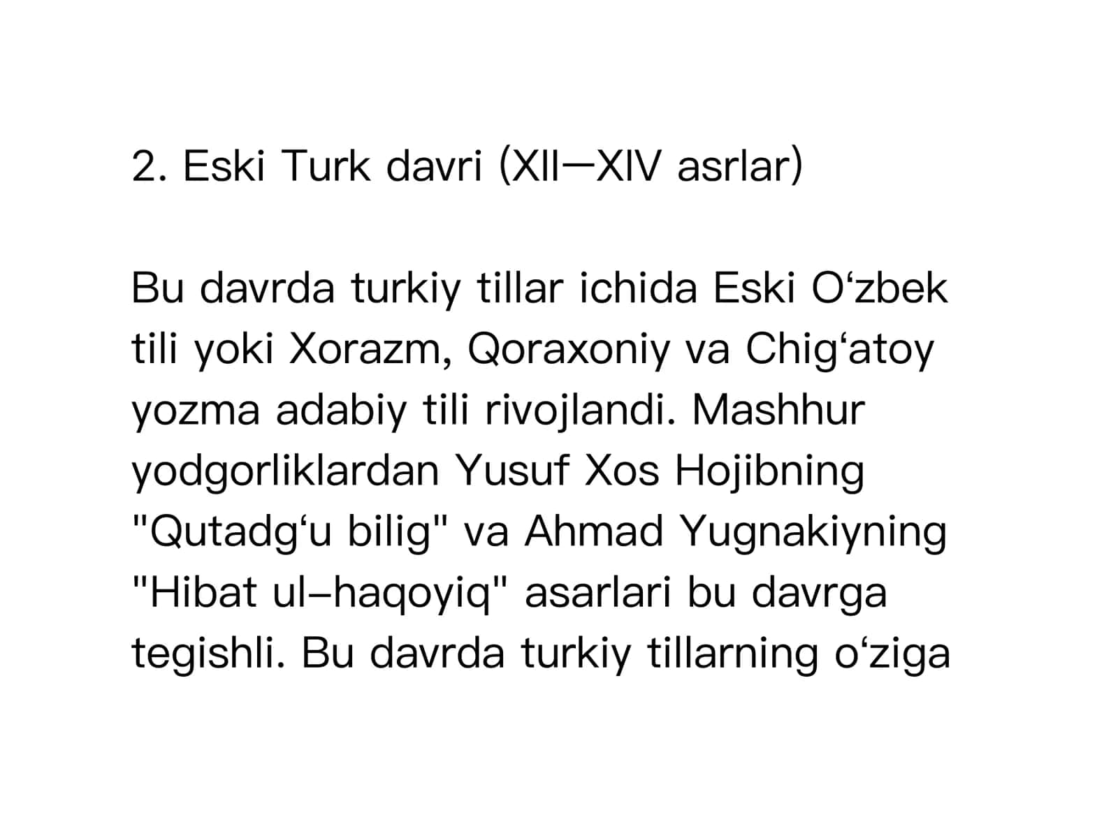 Oʻzbek tilining taraqqiyot bosqichlari 3