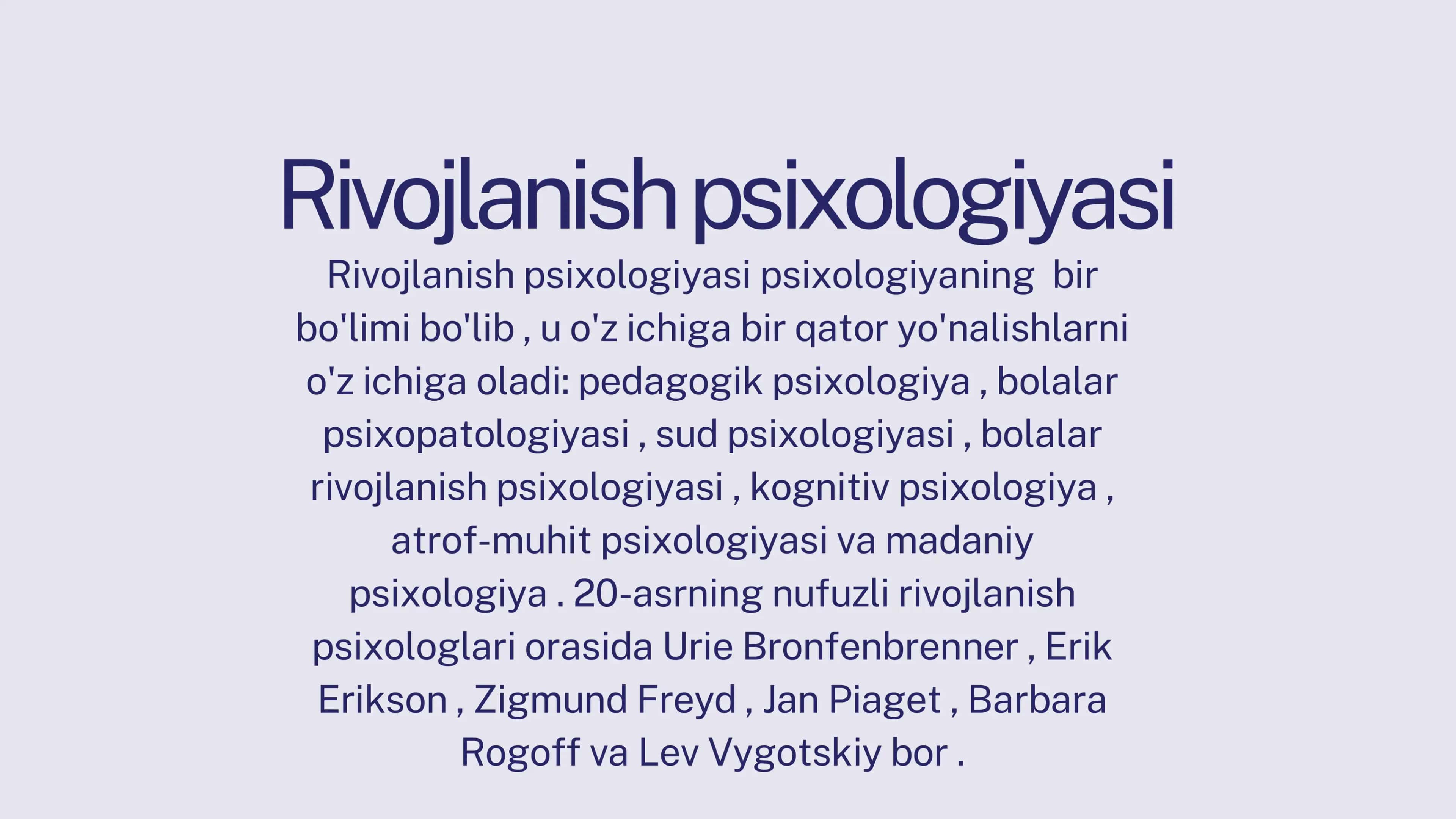 Rivojlanish psixologiyasi tarixi va rivojlanishi 3