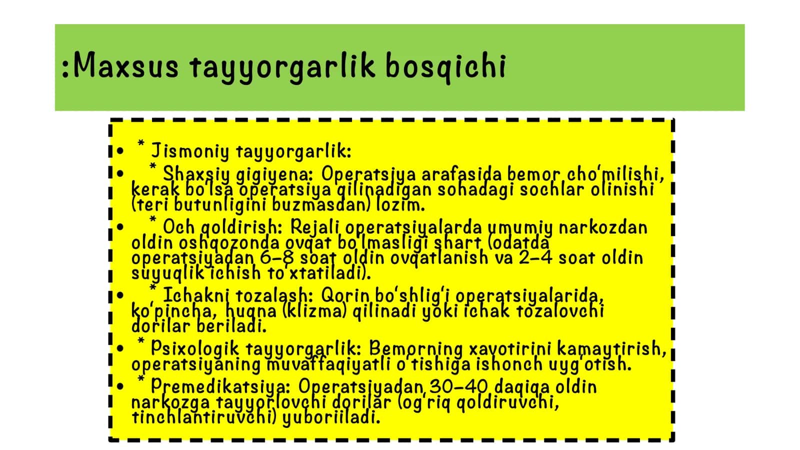 Xirurgik tayorgarlik bosqichlari 3