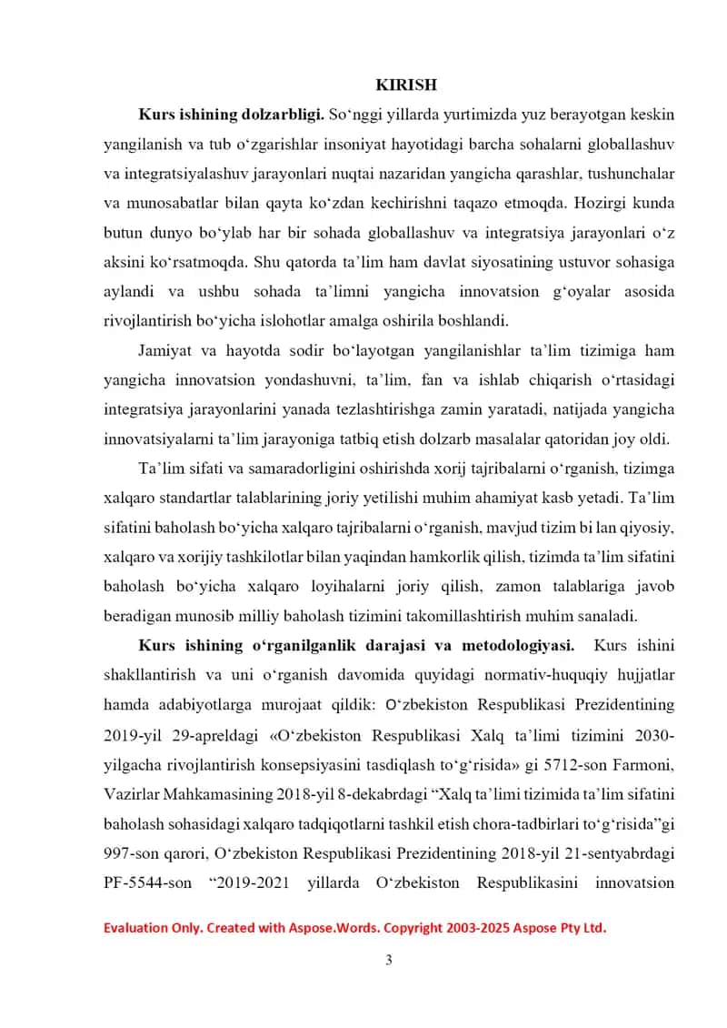 Ta’lim sifatini baholashning xalqaro tizimi 3