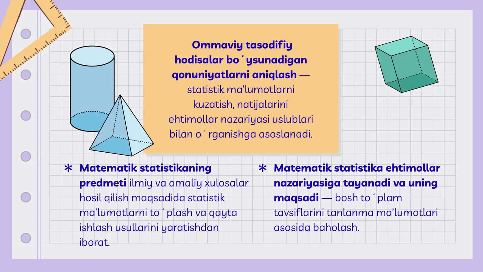 Tanlanmaning statistik taqsimoti. Bosh va tanlanma to'plamlar 3
