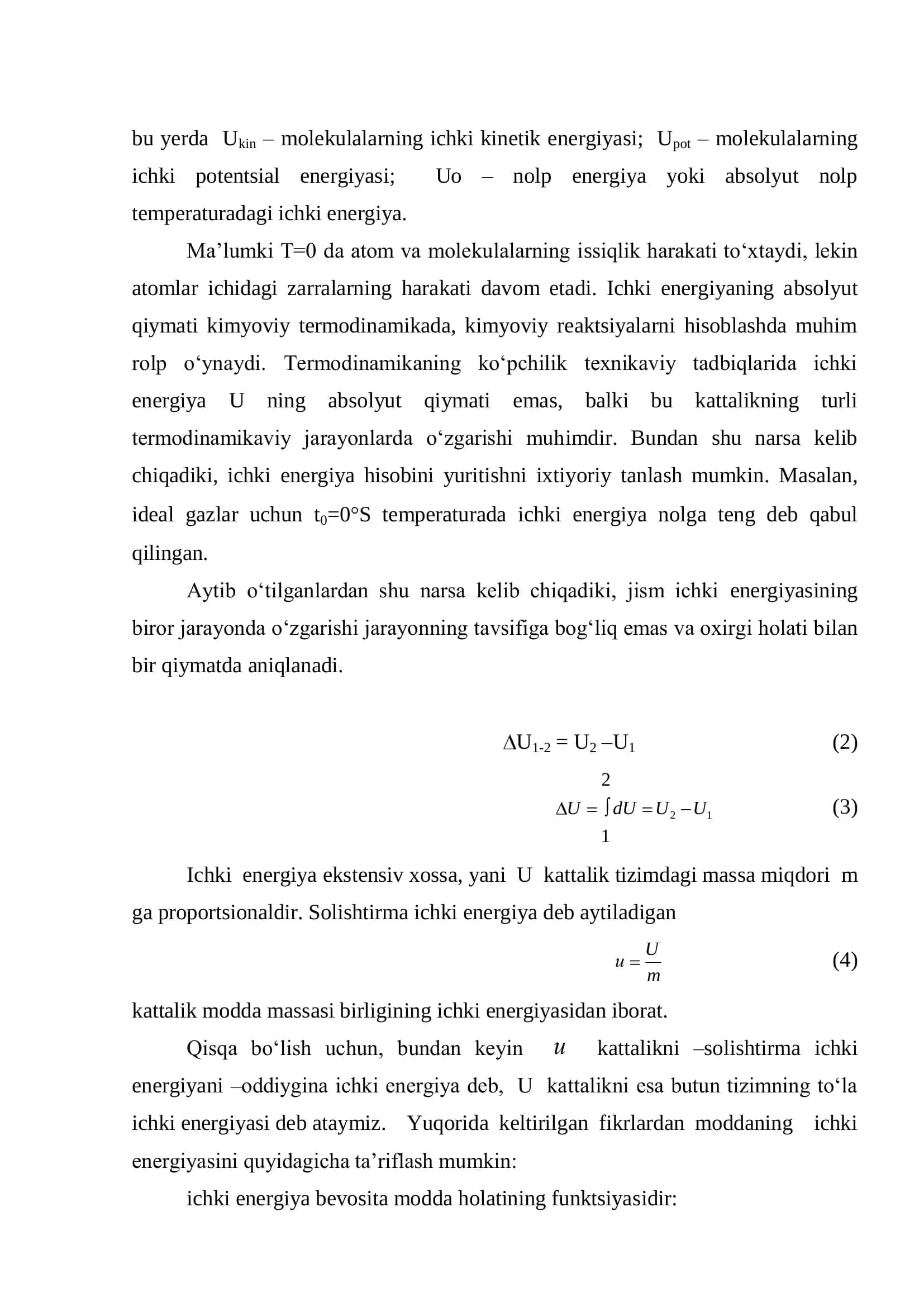 Termodinamikaning birinchi qonuni 3