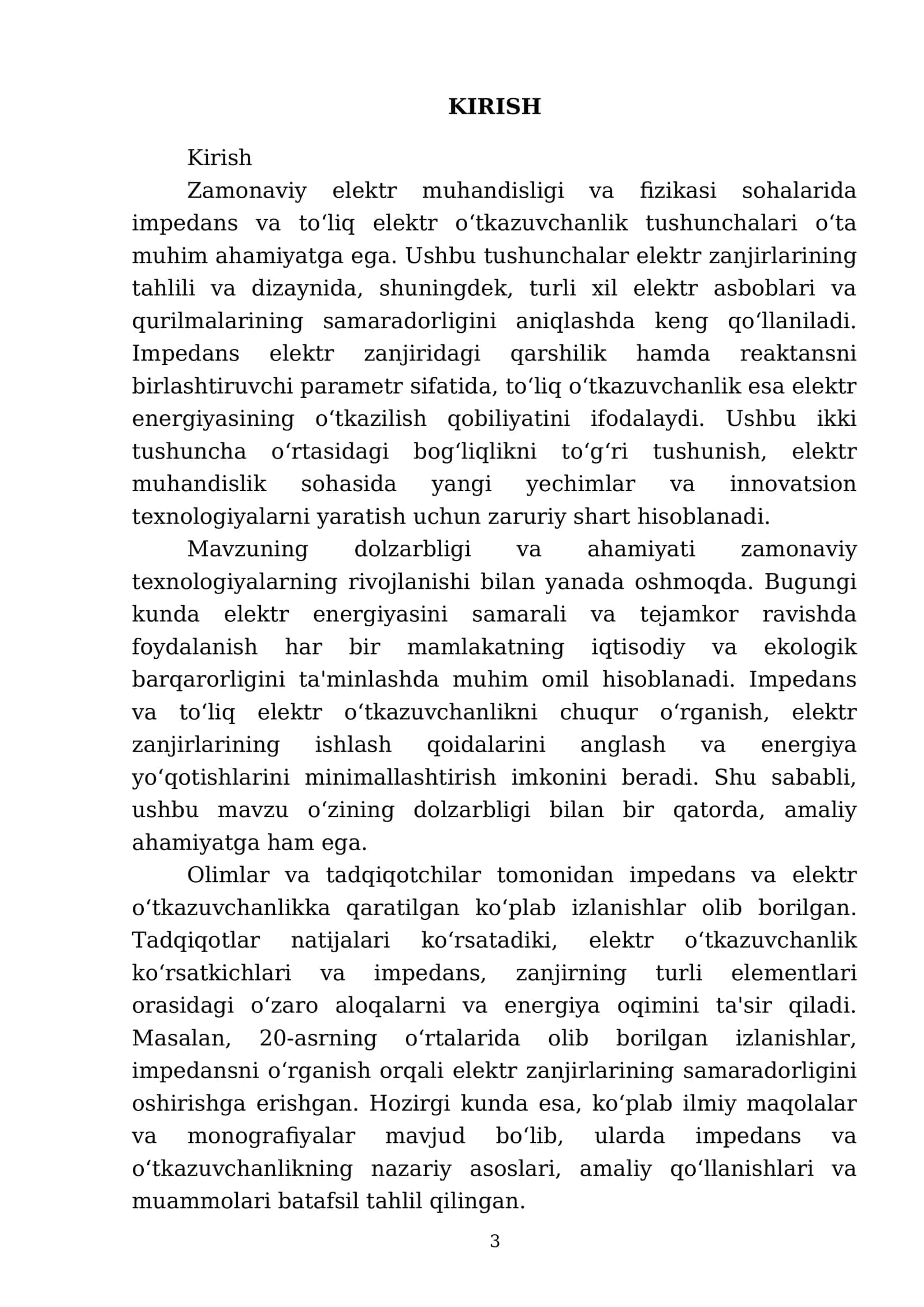 Impedans va to‘liq elektr o‘tkazuvchanlik 3