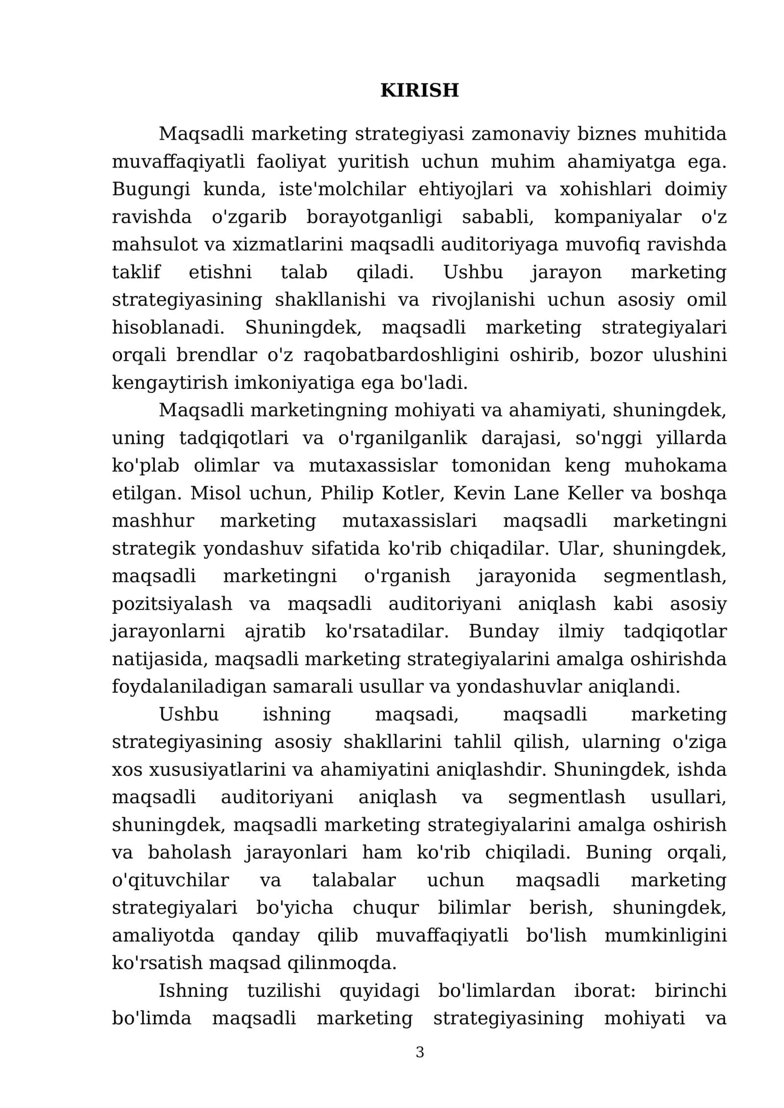 Maqsadli marketing strategiyasining shakllari 3
