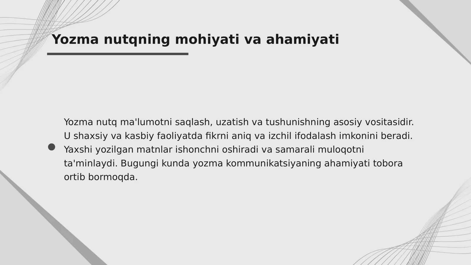 Yozma nutq va uni takomillashtirish usullari 3