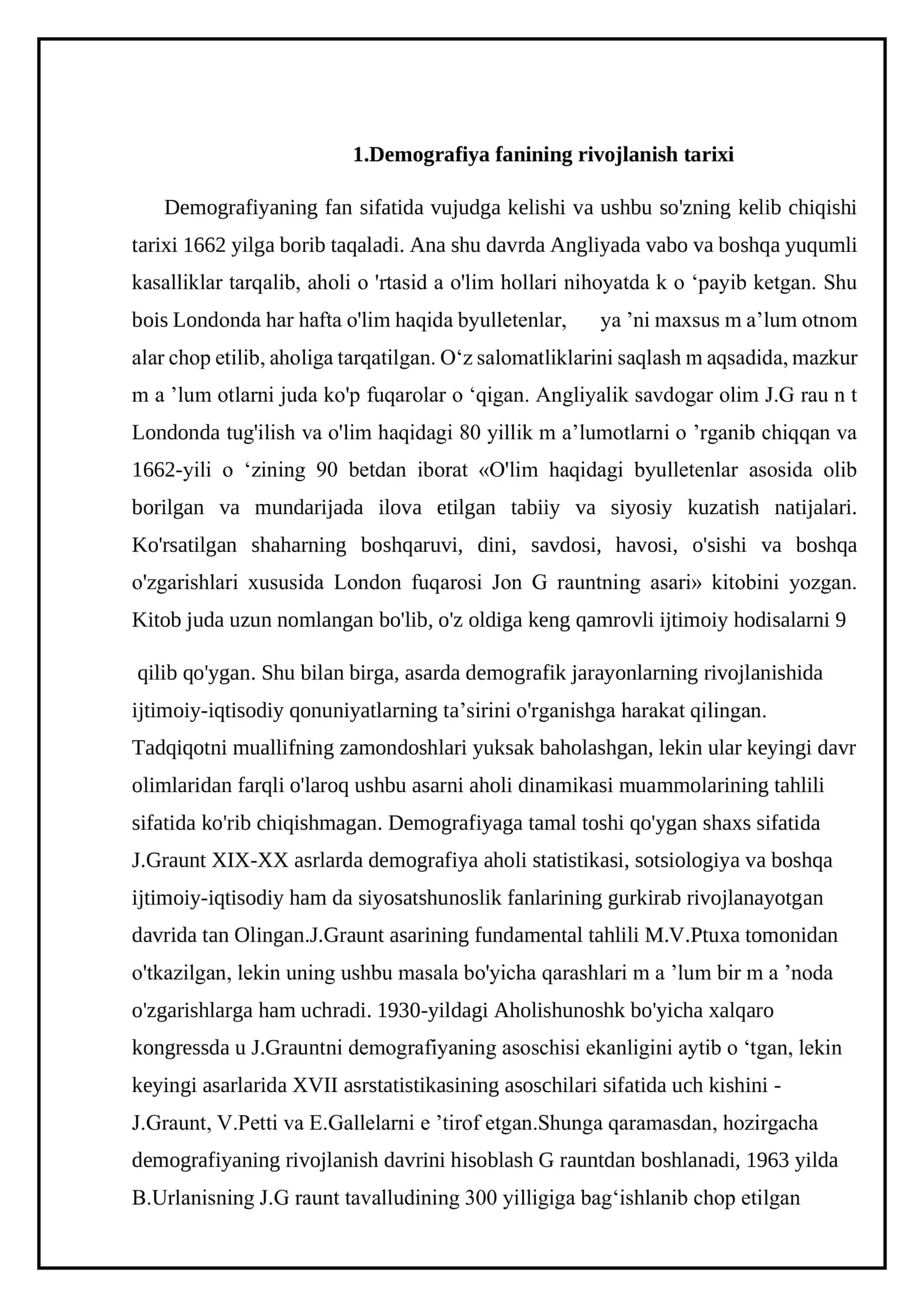 Demografik tadqiqotlar rivojlanish tarixi 3