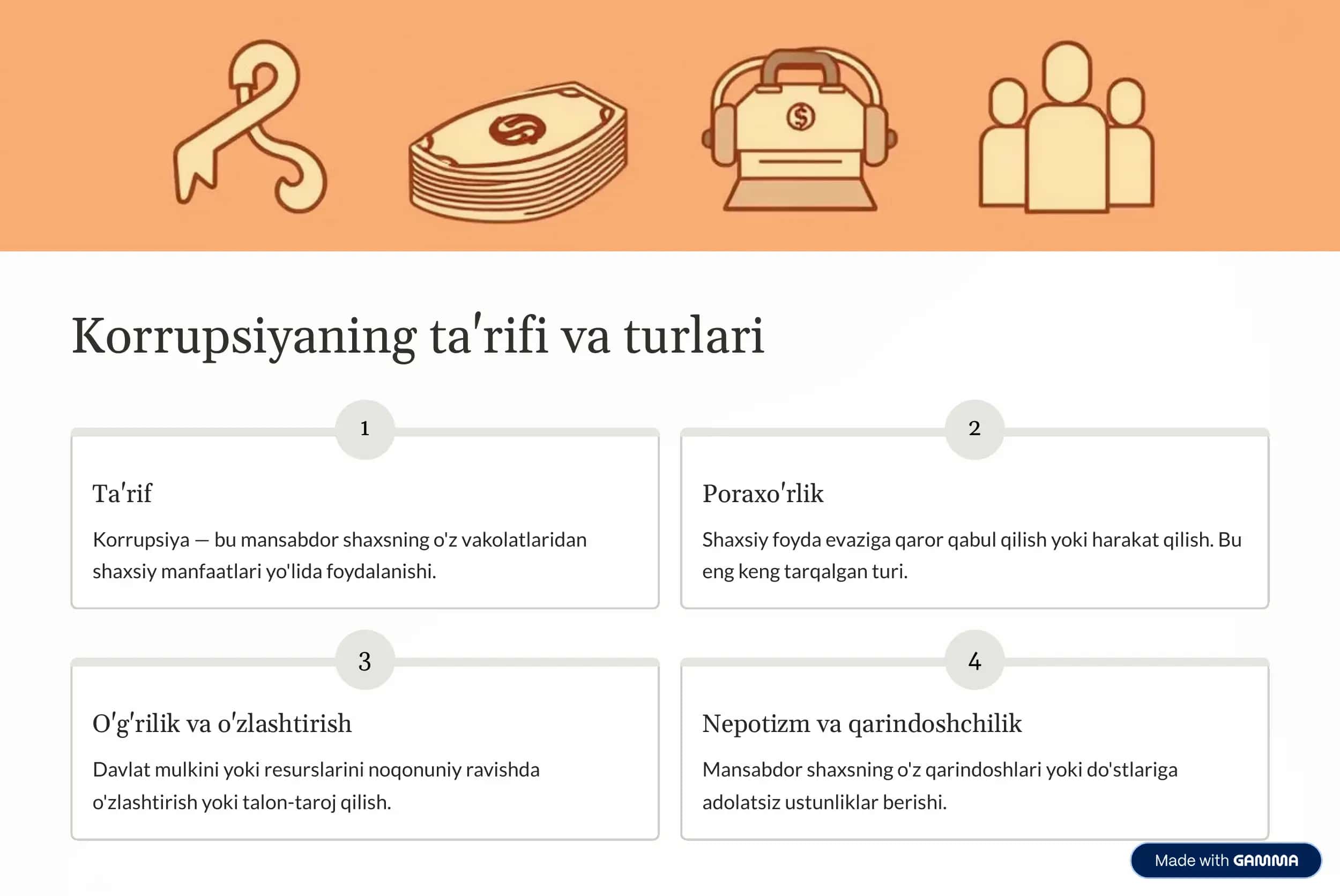 Korrupsiya va uning asosiy ko'rinishlari 3