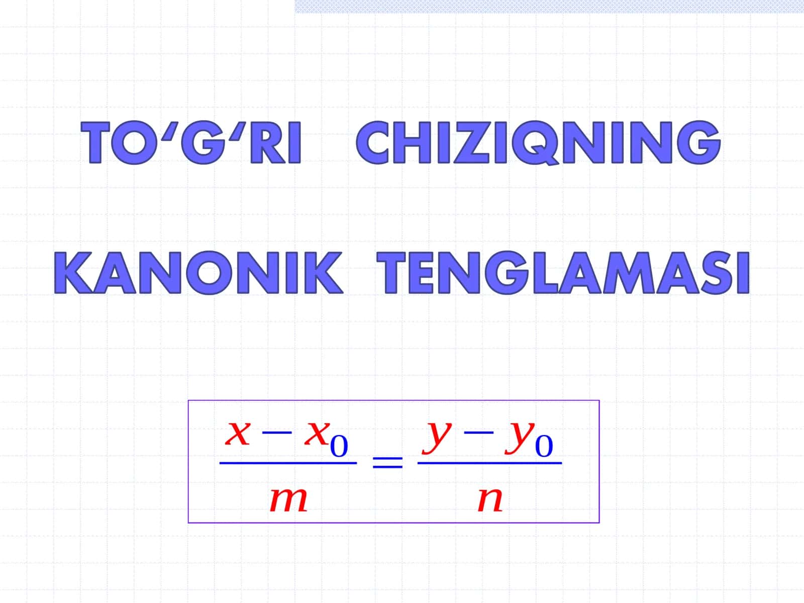 To’g’ri chiziq tenglamasi 3