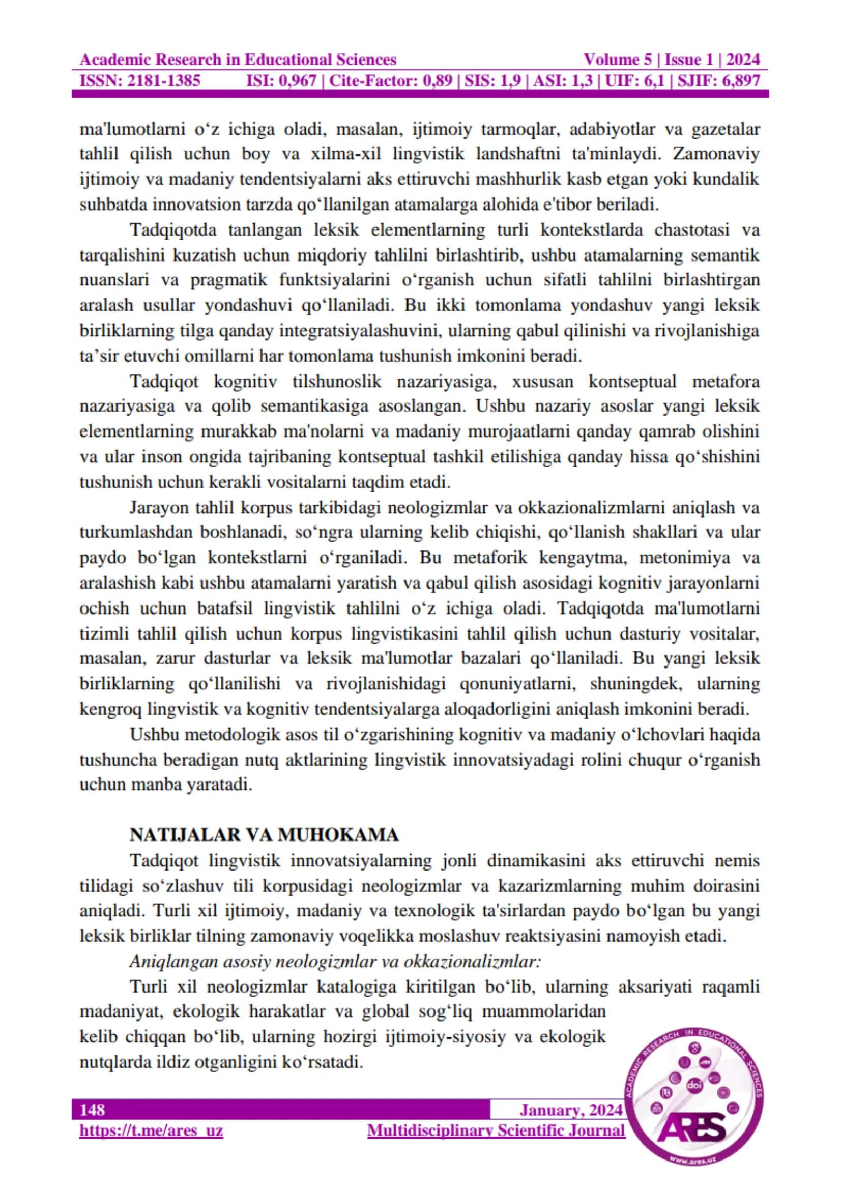 YANGI OʻZBEKISTON PEDAGOGLARI Axborotnomasi 3