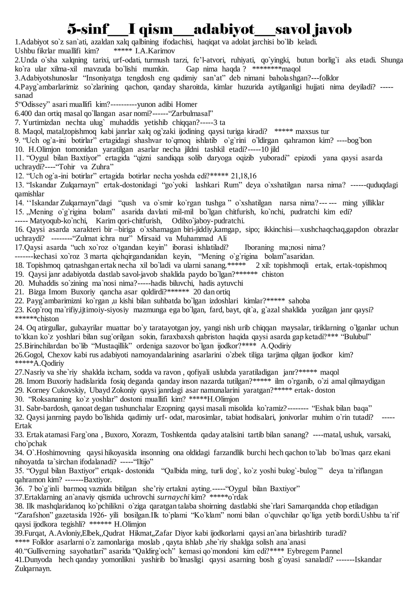 Adabiyot savol-javob 3