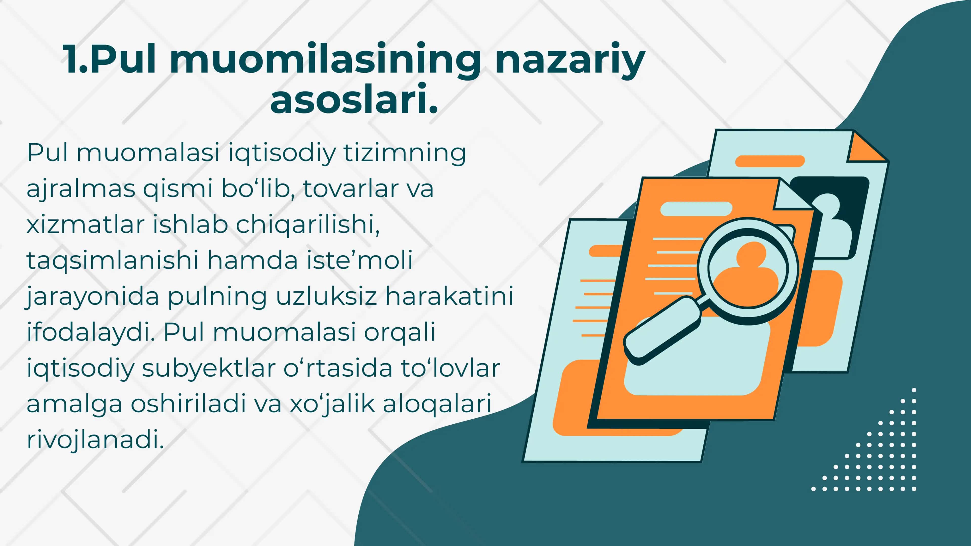 Pul muomilasi taqdimot uchun 3