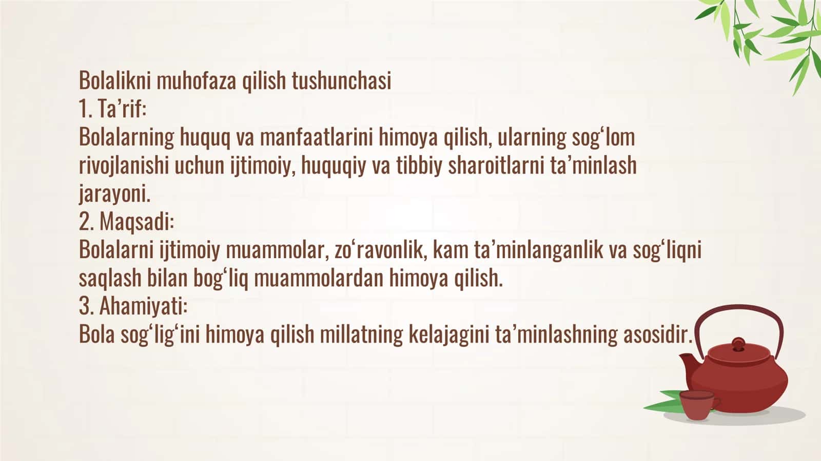Ona va bolani muhofaza qilish 3
