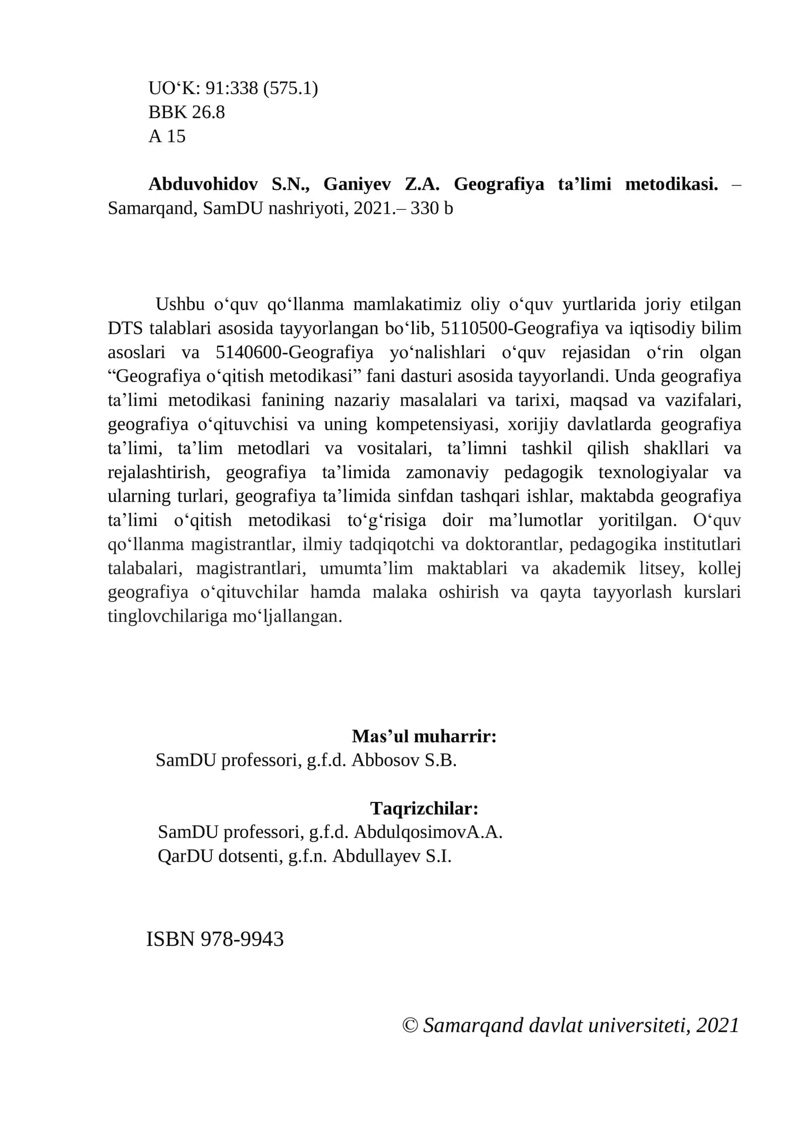 GEOGRAFIYA TA'LIMI METODIKASI 3