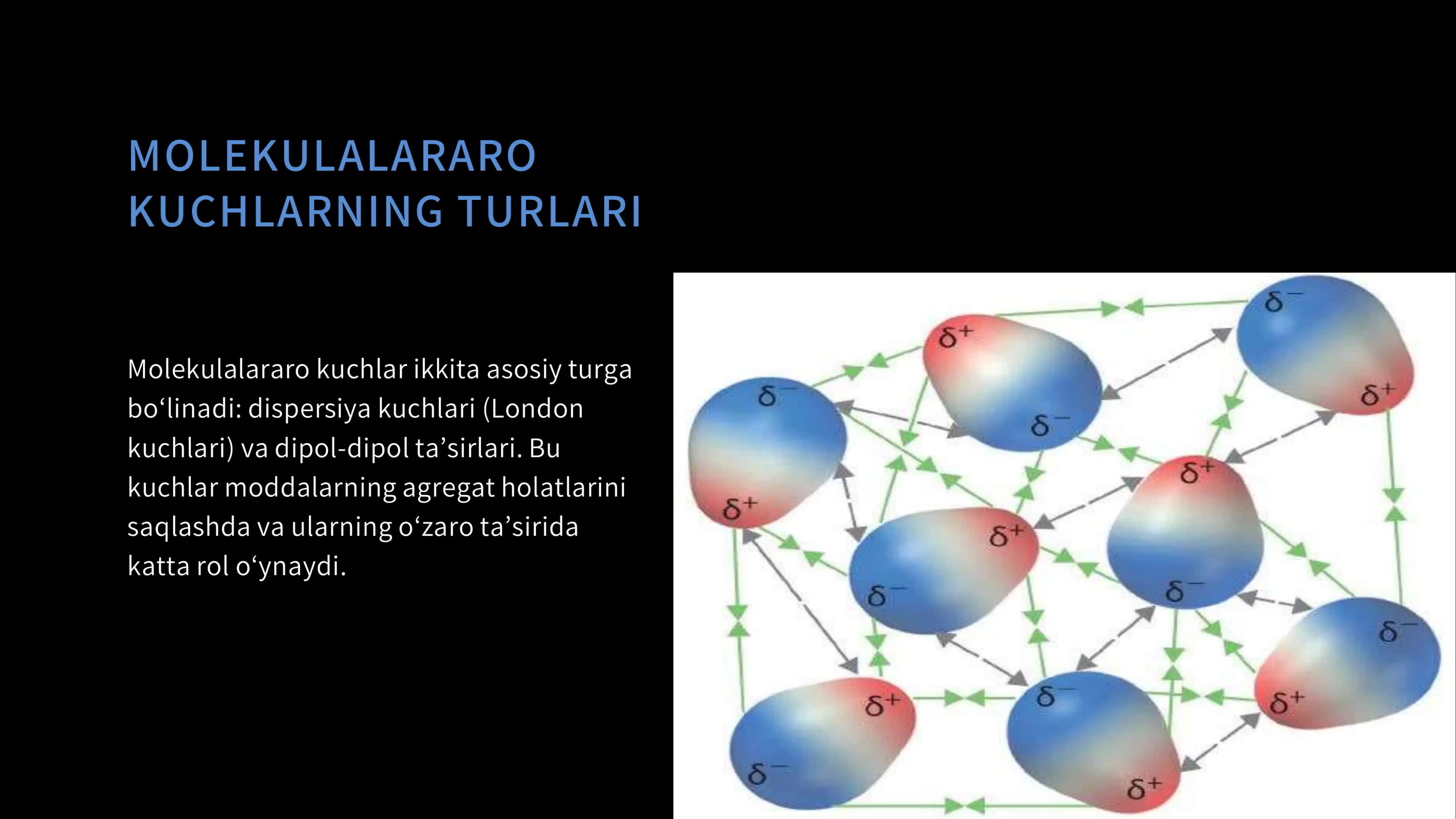MOLEKULALARARO O'ZARO TA’SIR KUCHLARI 3