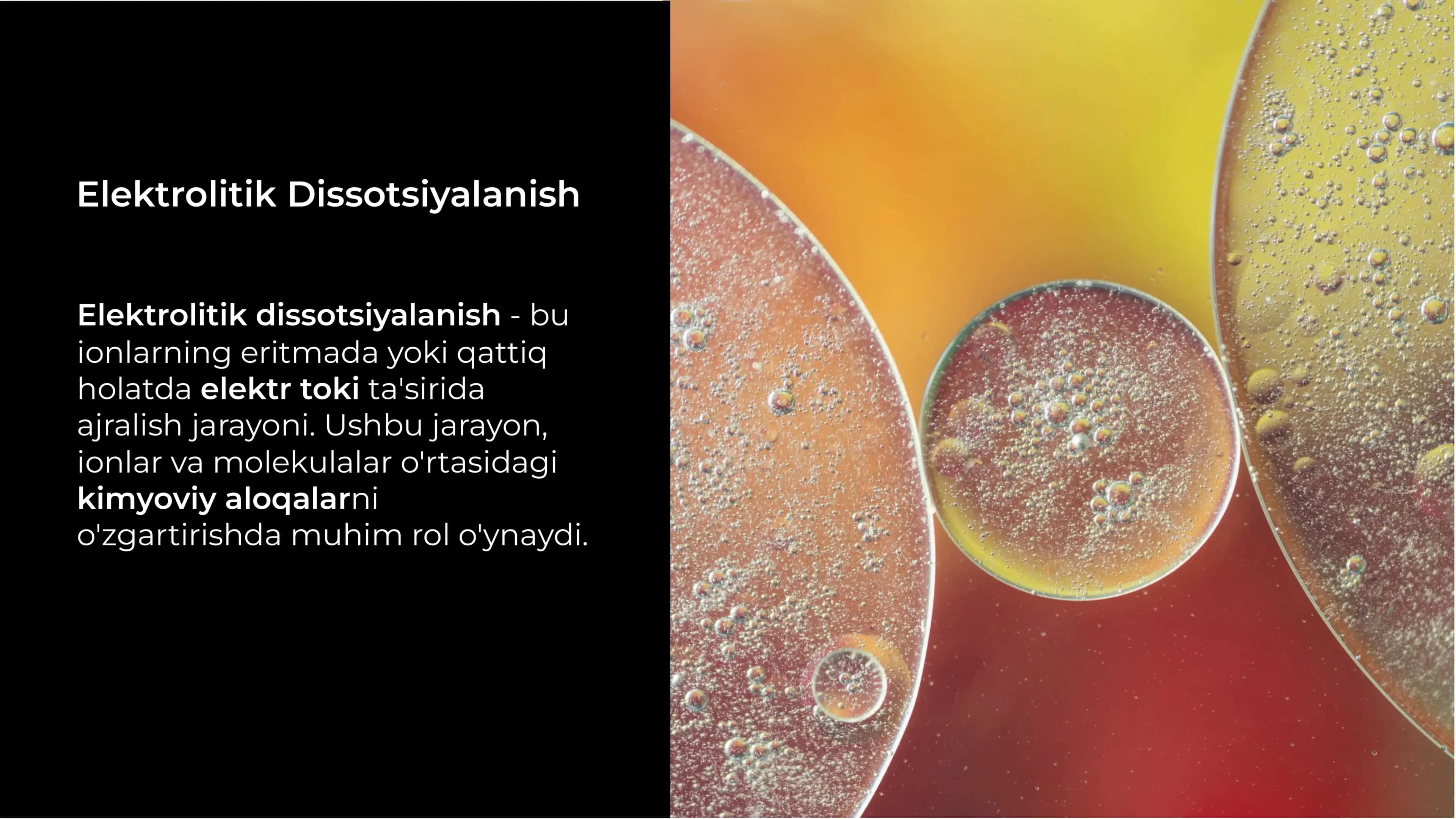 Suvning elektrolitik dissotsiyalanishi 3