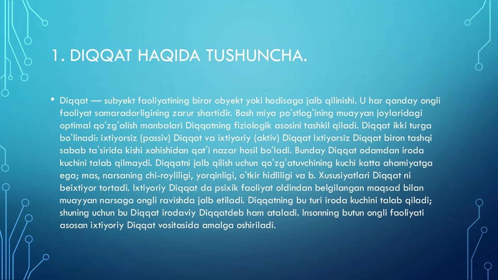 DIQQATNING RIVOJLANISHI 3